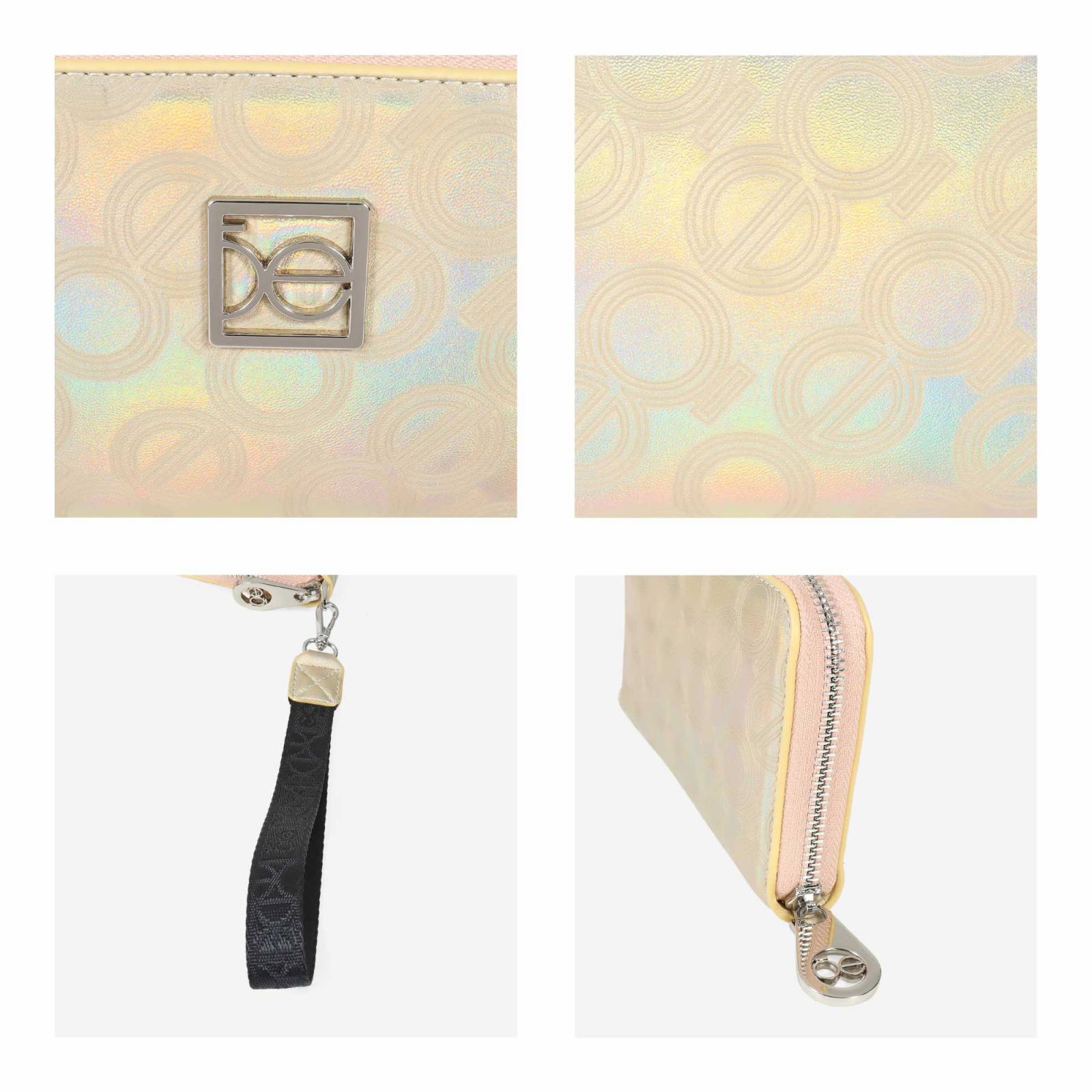 Cartera Cloe Mediana Cierre Sencillo con Maneral color Oro
