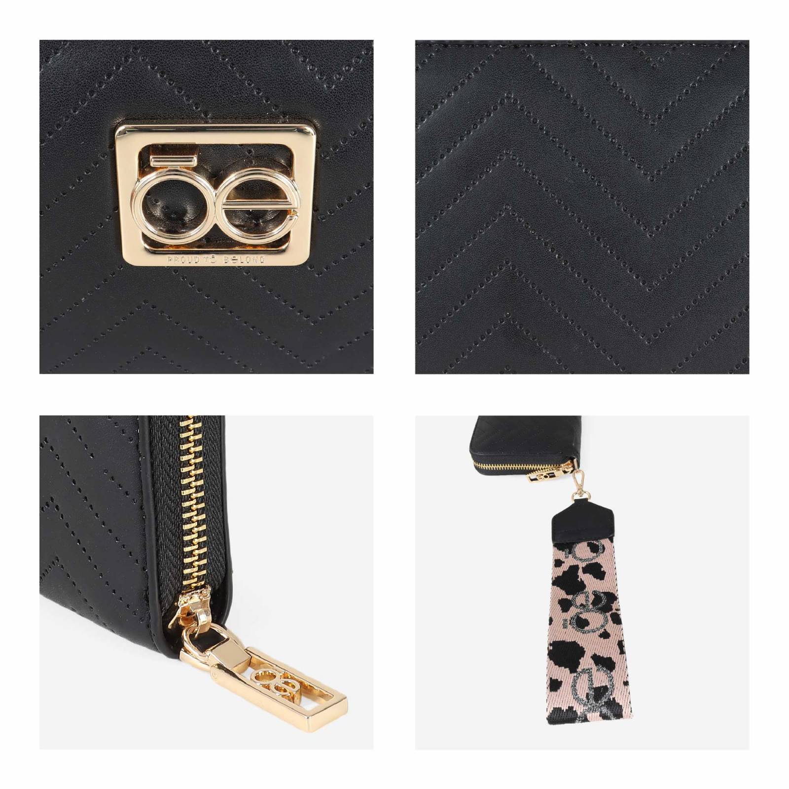 Cartera Cloe Mediana Cierre Sencillo con Maneral color Negro
