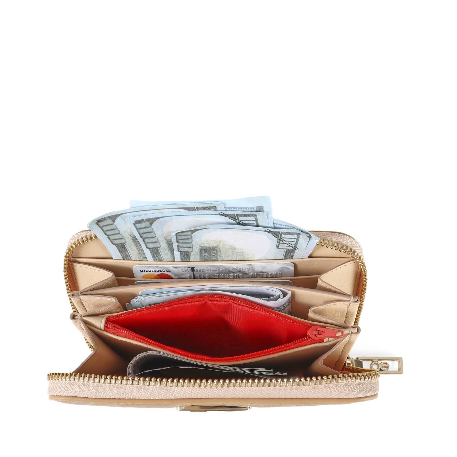 Cartera Cloe Mediana Cierre Sencillo con Maneral color Camel