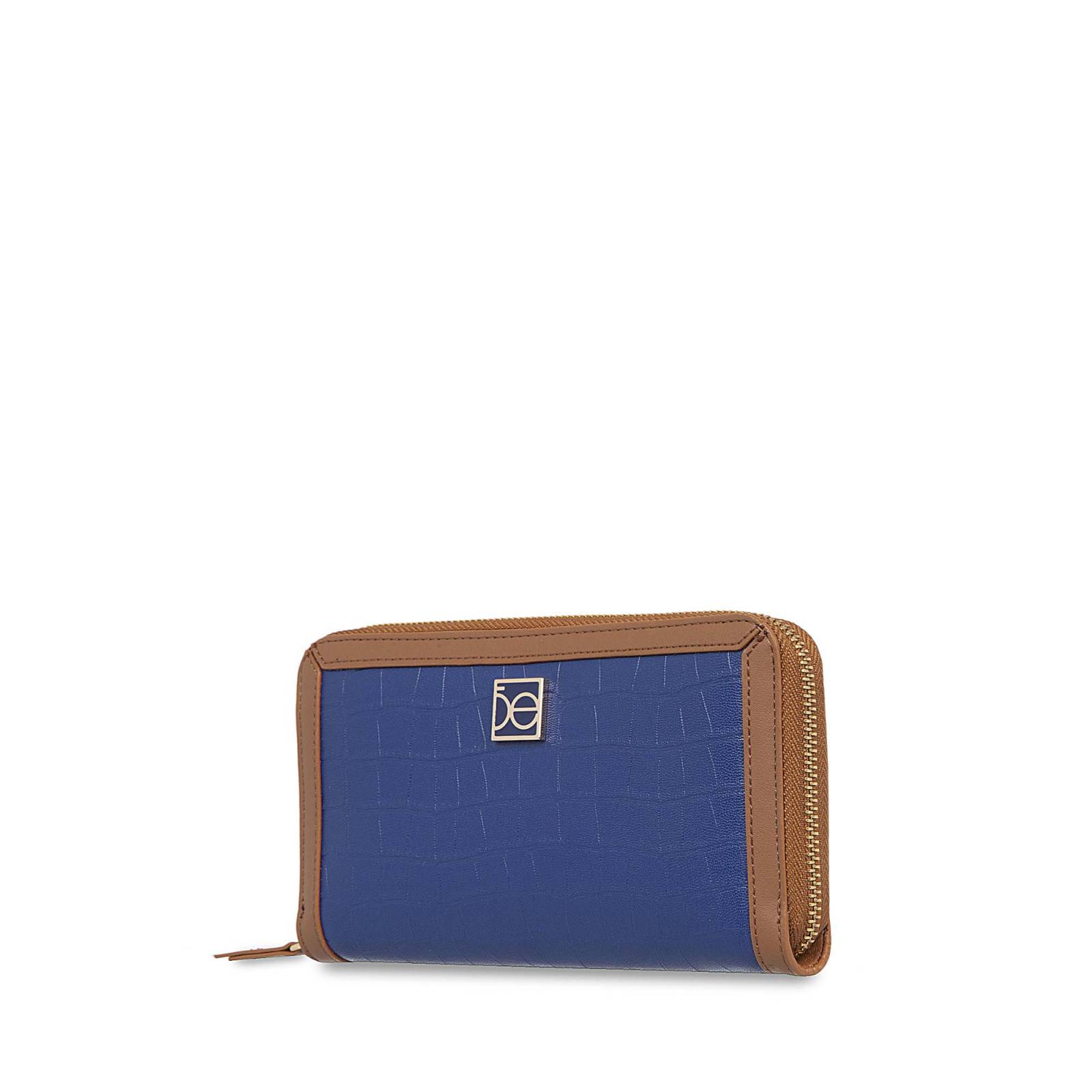 Cartera Cloe Grande Cierre Sencillo color Azul Eléctrico