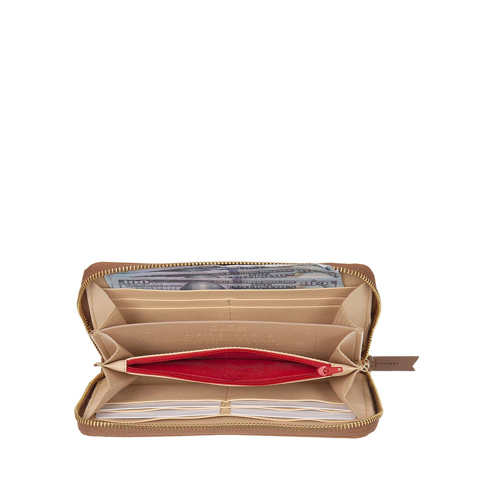 Cartera Cloe Grande Cierre Sencillo color Amarillo Ocre