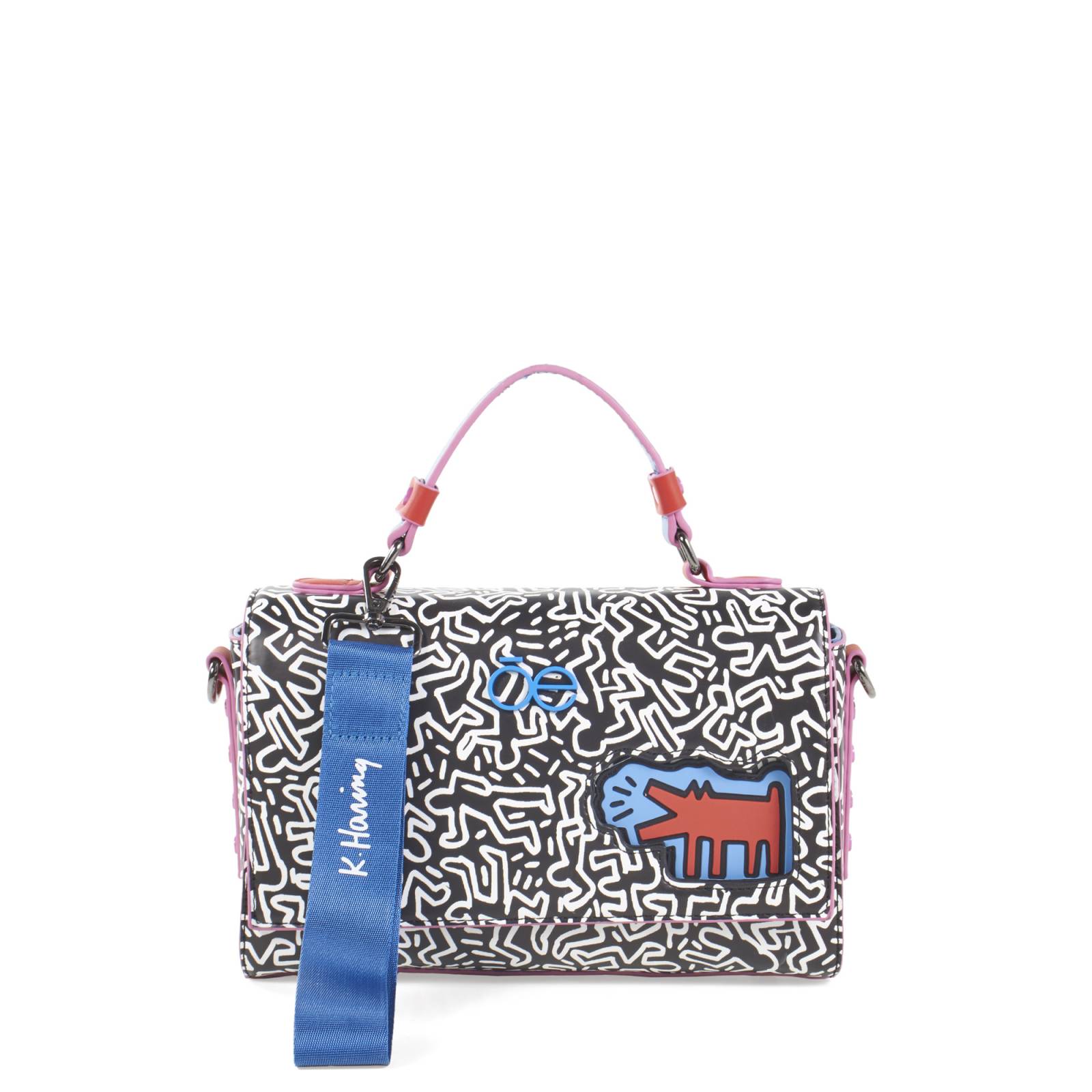 Bolsa Briefcase Para Mujer Keith Haring x Oe Asa larga