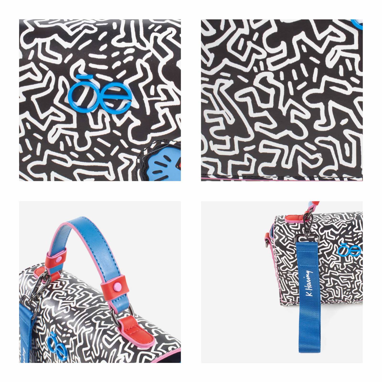 Bolsa Briefcase Para Mujer Keith Haring x Oe Asa larga