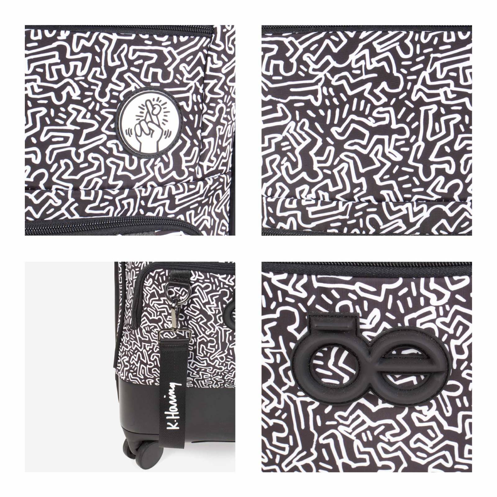 Maleta Cloe Mediana Para Mujer 24  Textil Keith Haring x Oe