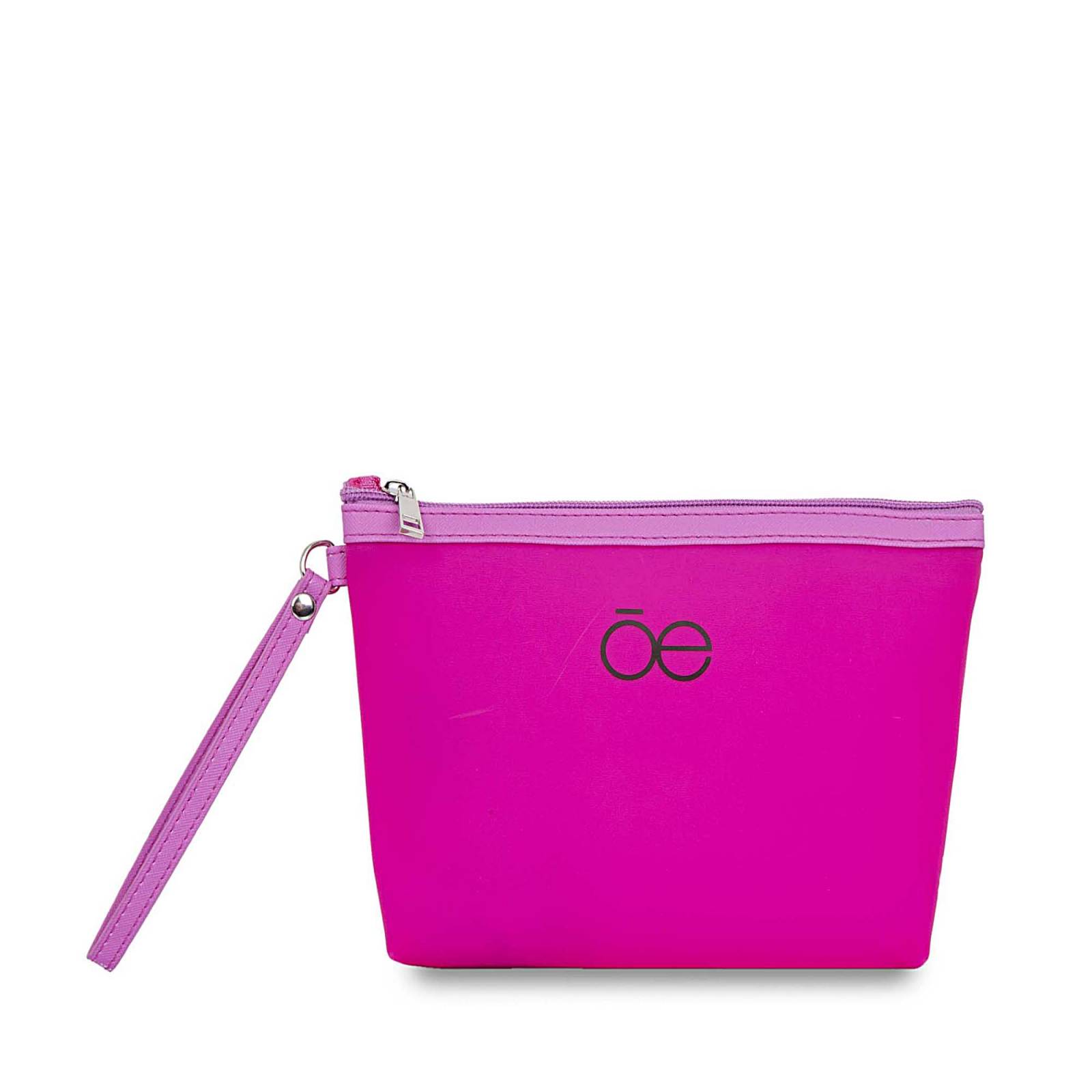 Cosmetiquera Cloe Chica Cierre Sencillo con Maneral color Rosa
