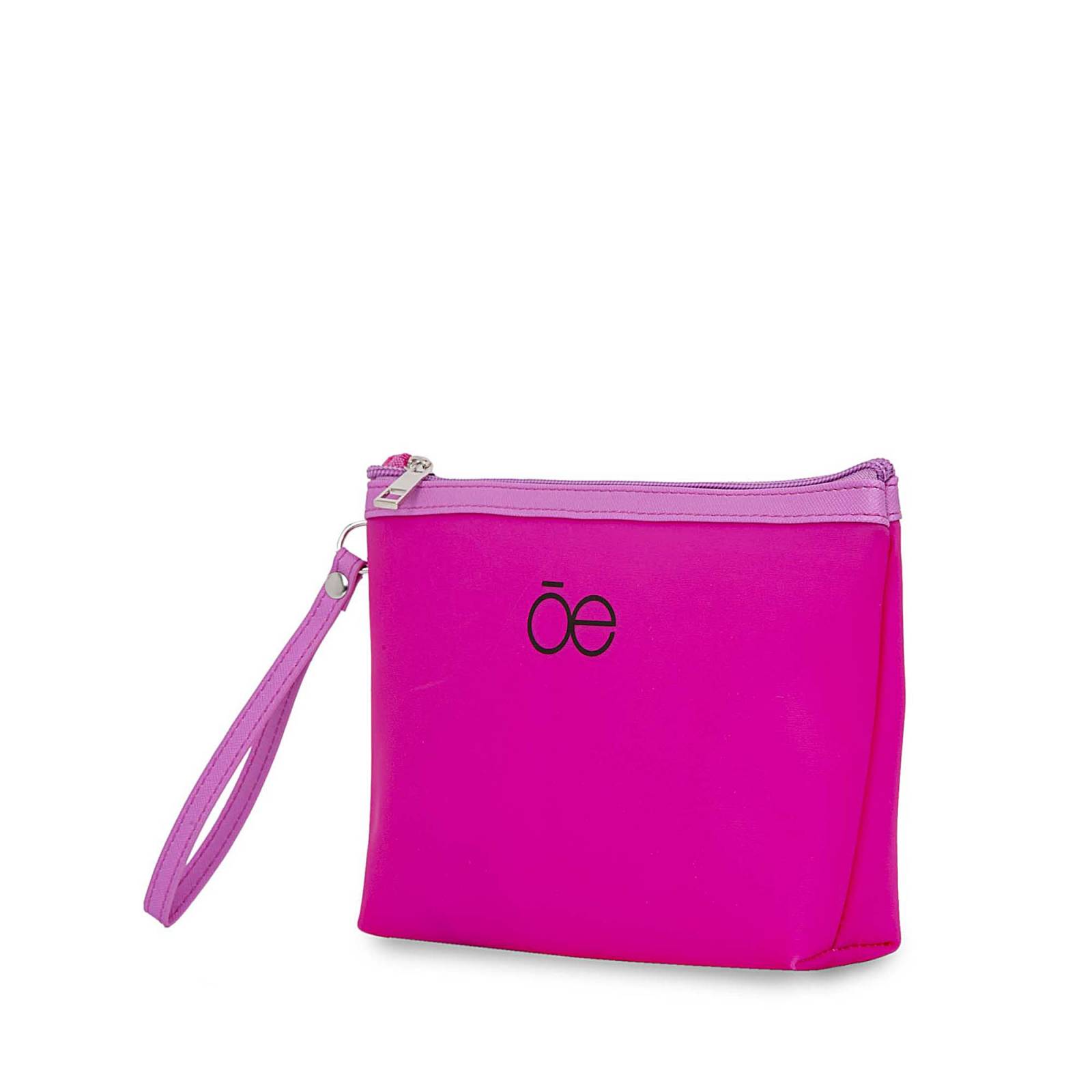 Cosmetiquera Cloe Chica Cierre Sencillo con Maneral color Rosa