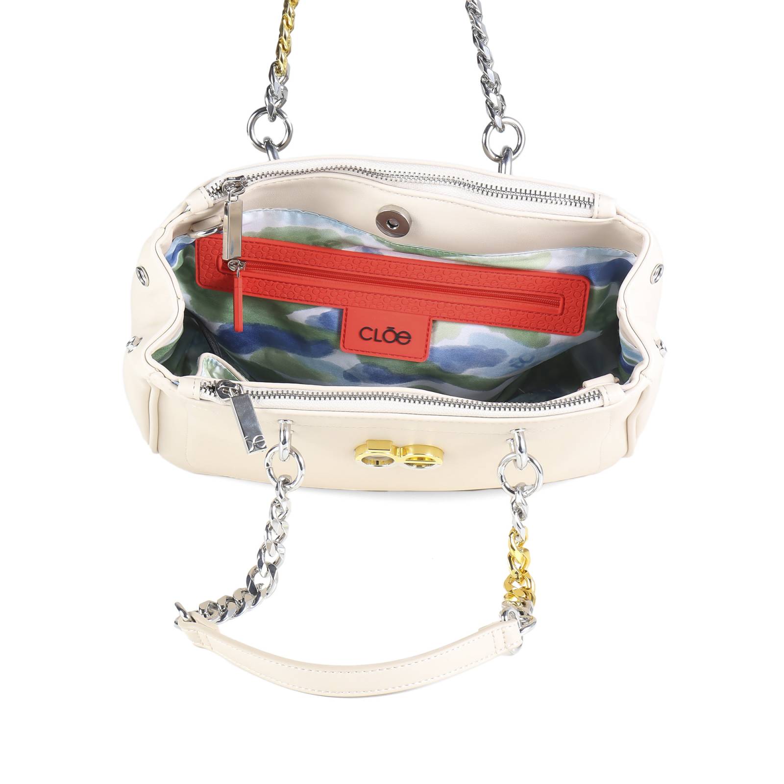 Bolso Satchel Cloe Para Mujer Clásico Monograma Metalico