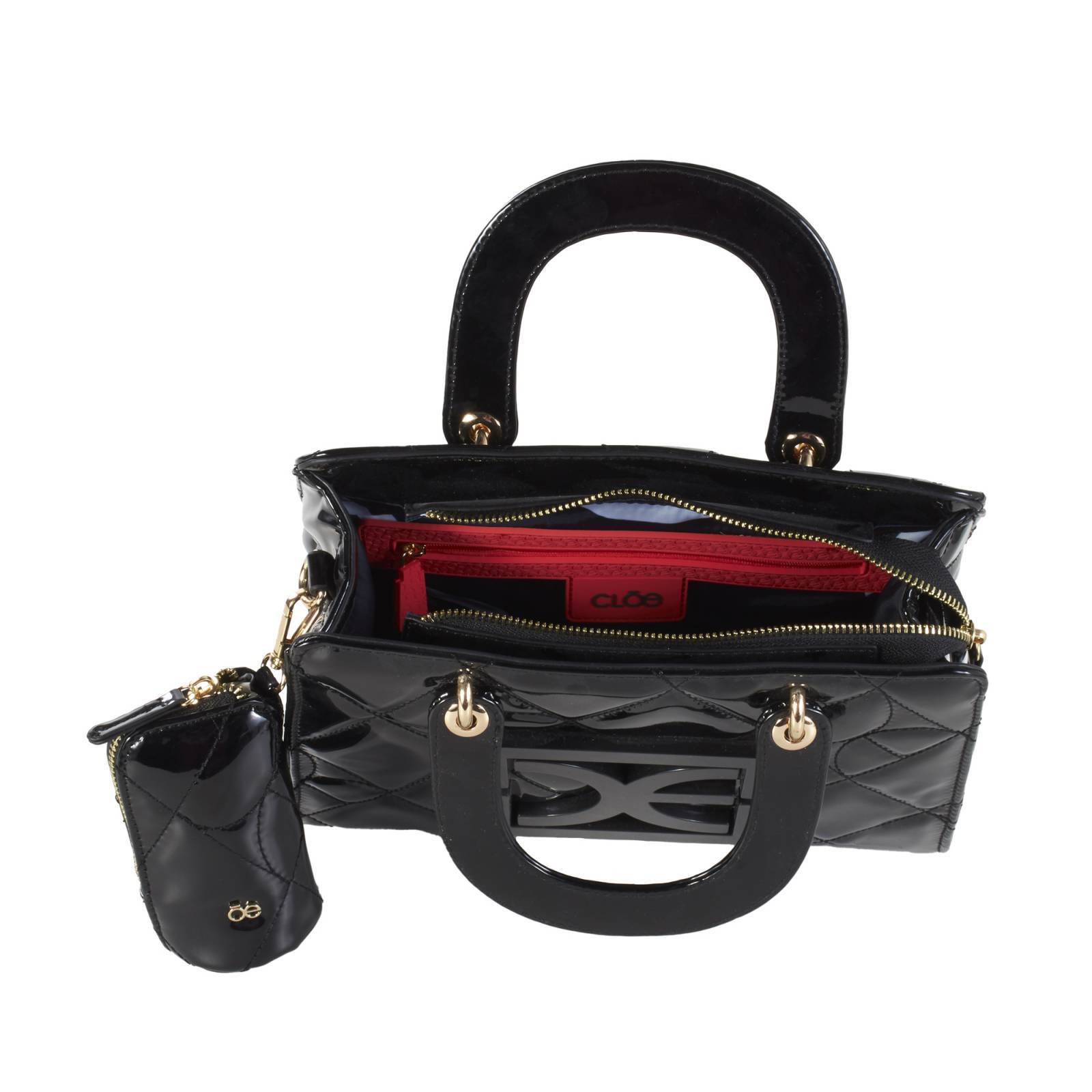 Bolsa Satchel Cloe Para Mujer Charol Acolchada con Monedero