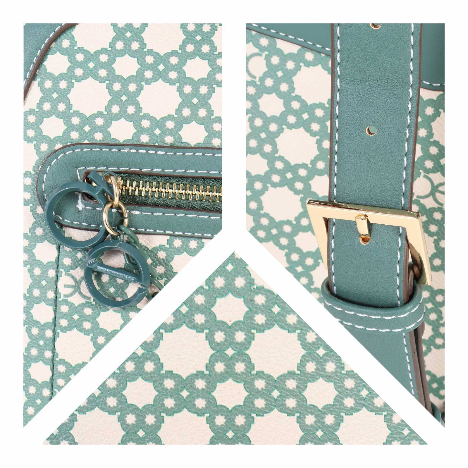 Mochila para Mujer Cloe Mediana con Mascada y Detalle Cadena