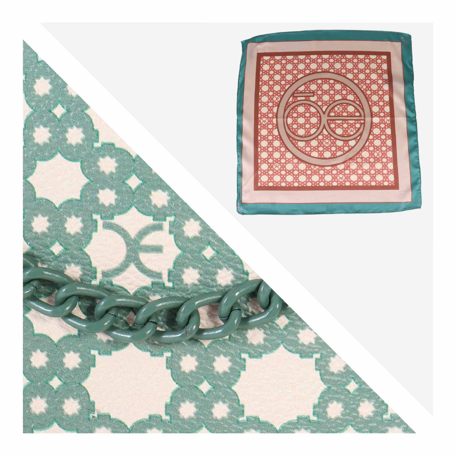 Mochila para Mujer Cloe Mediana con Mascada y Detalle Cadena