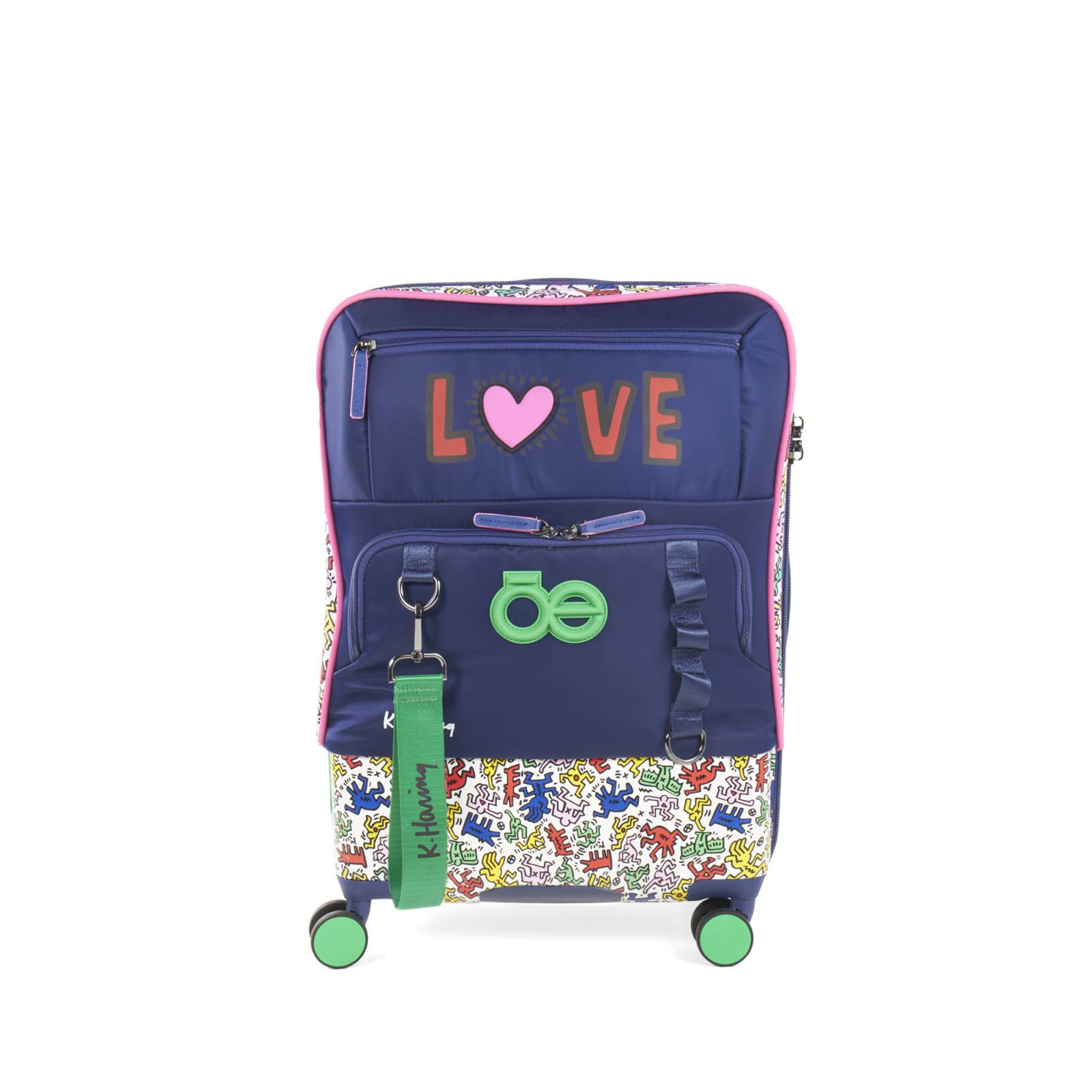 Maleta Cloe Para Mujer Chica 20  Textil Keith Haring x Oe