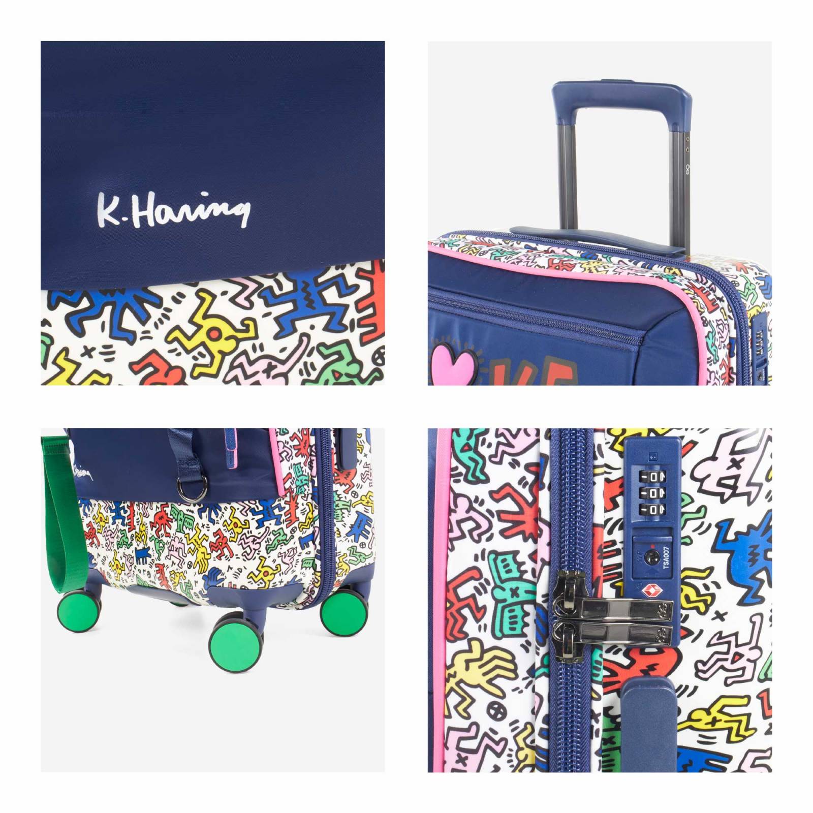 Maleta Cloe Para Mujer Chica 20  Textil Keith Haring x Oe