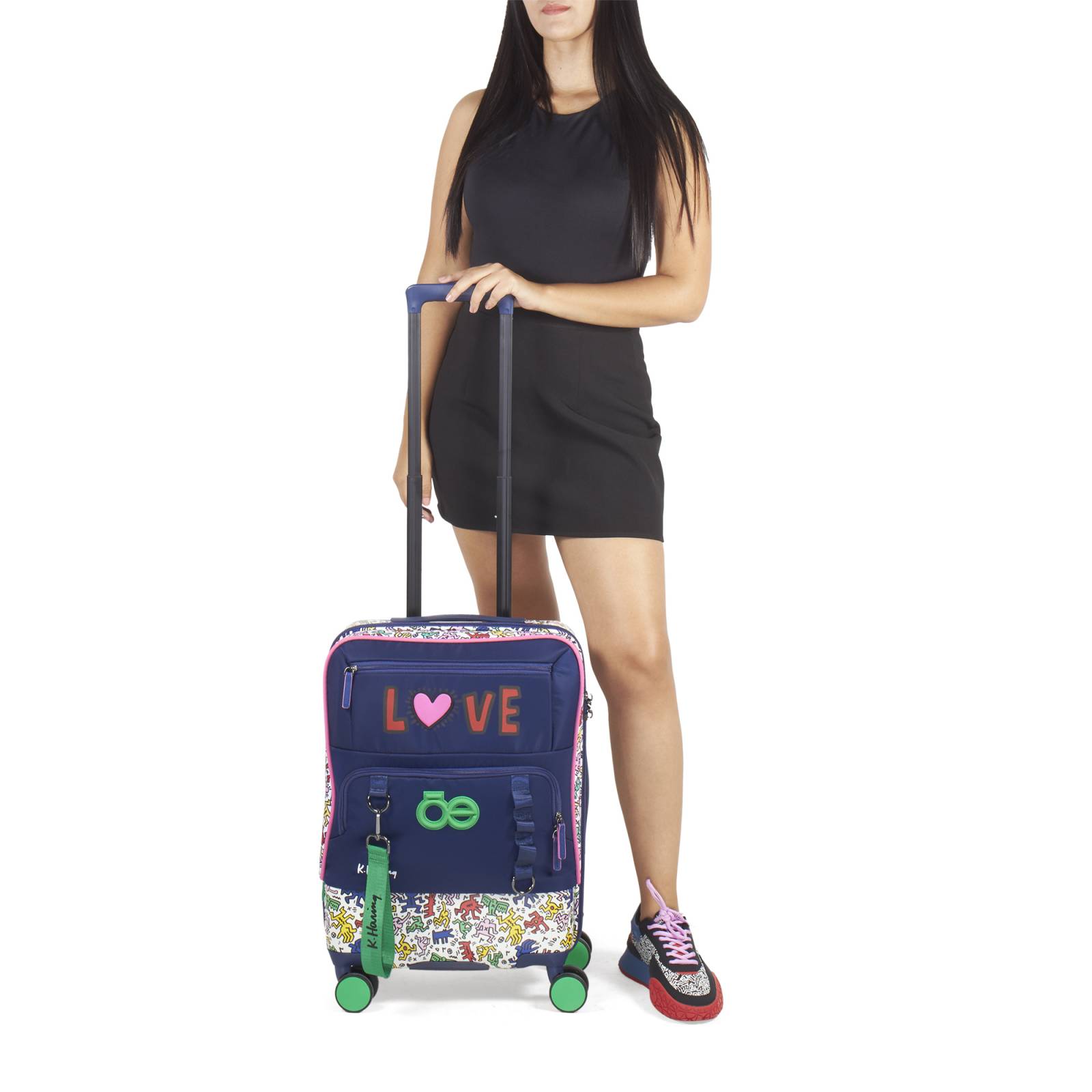 Maleta Cloe Para Mujer Chica 20  Textil Keith Haring x Oe