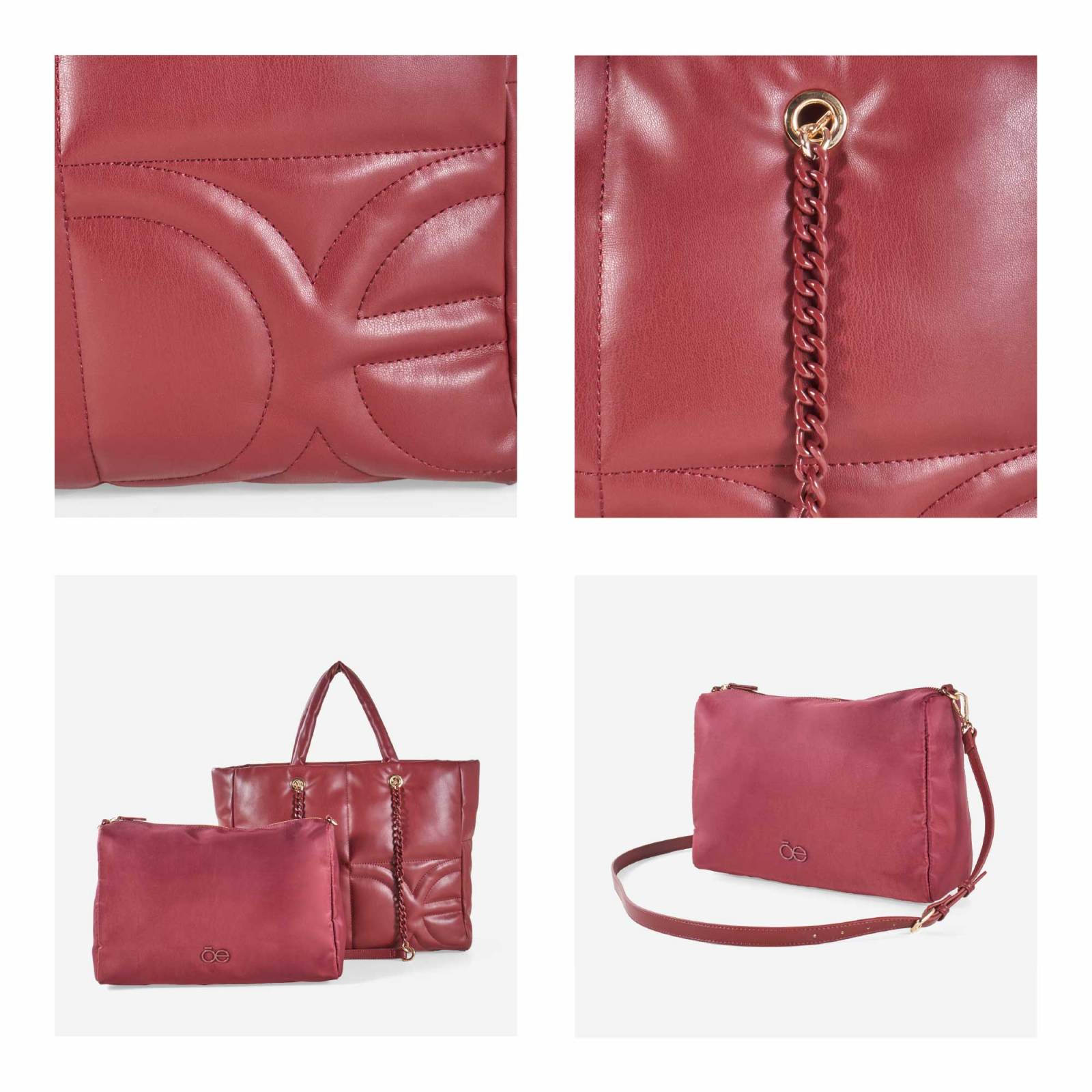 Bolsa Tote Cloe Para Mujer 2 en 1 Material Reciclado Con Asa