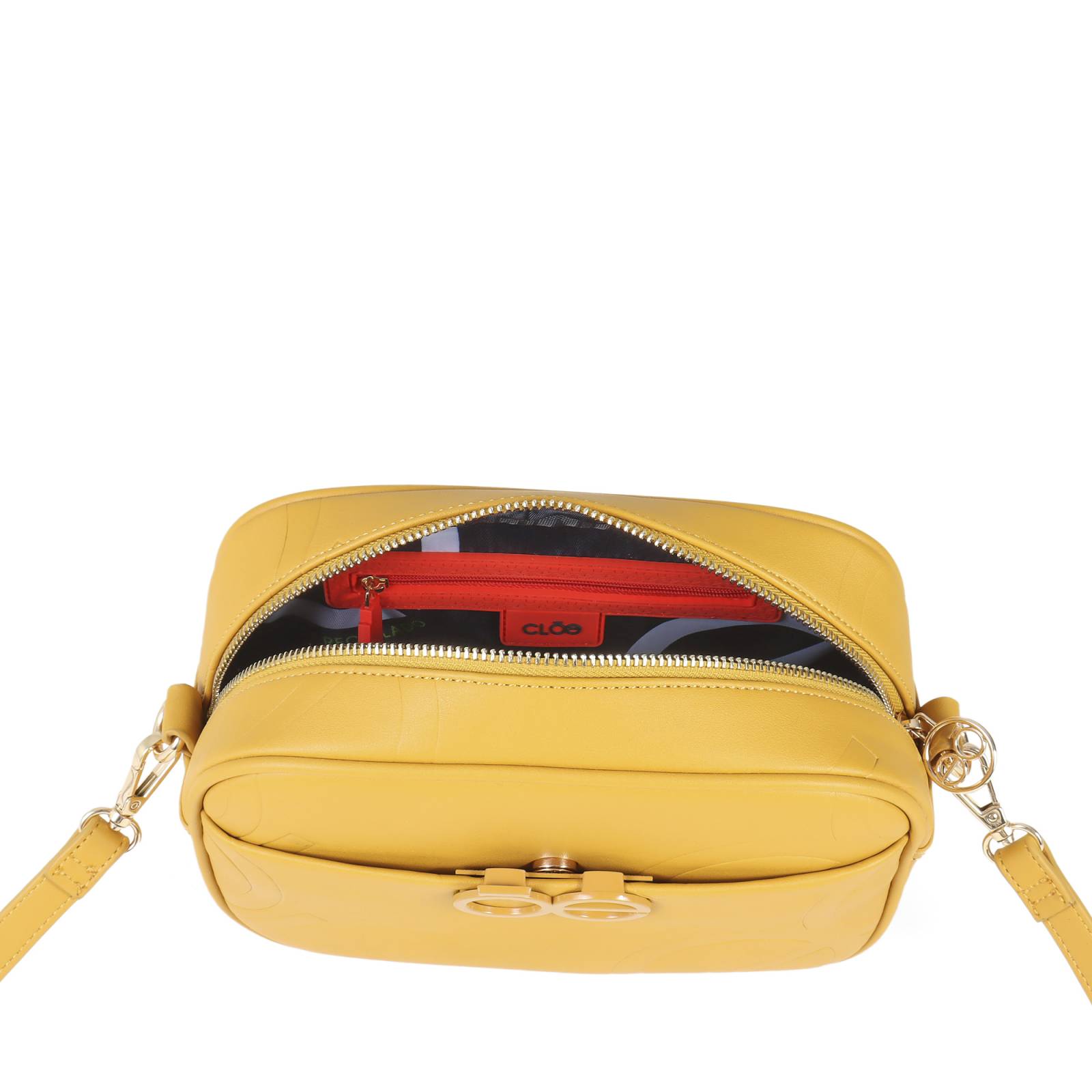 Bolsa Crossbody Cloe Monograma Troquelado Herraje Metalico