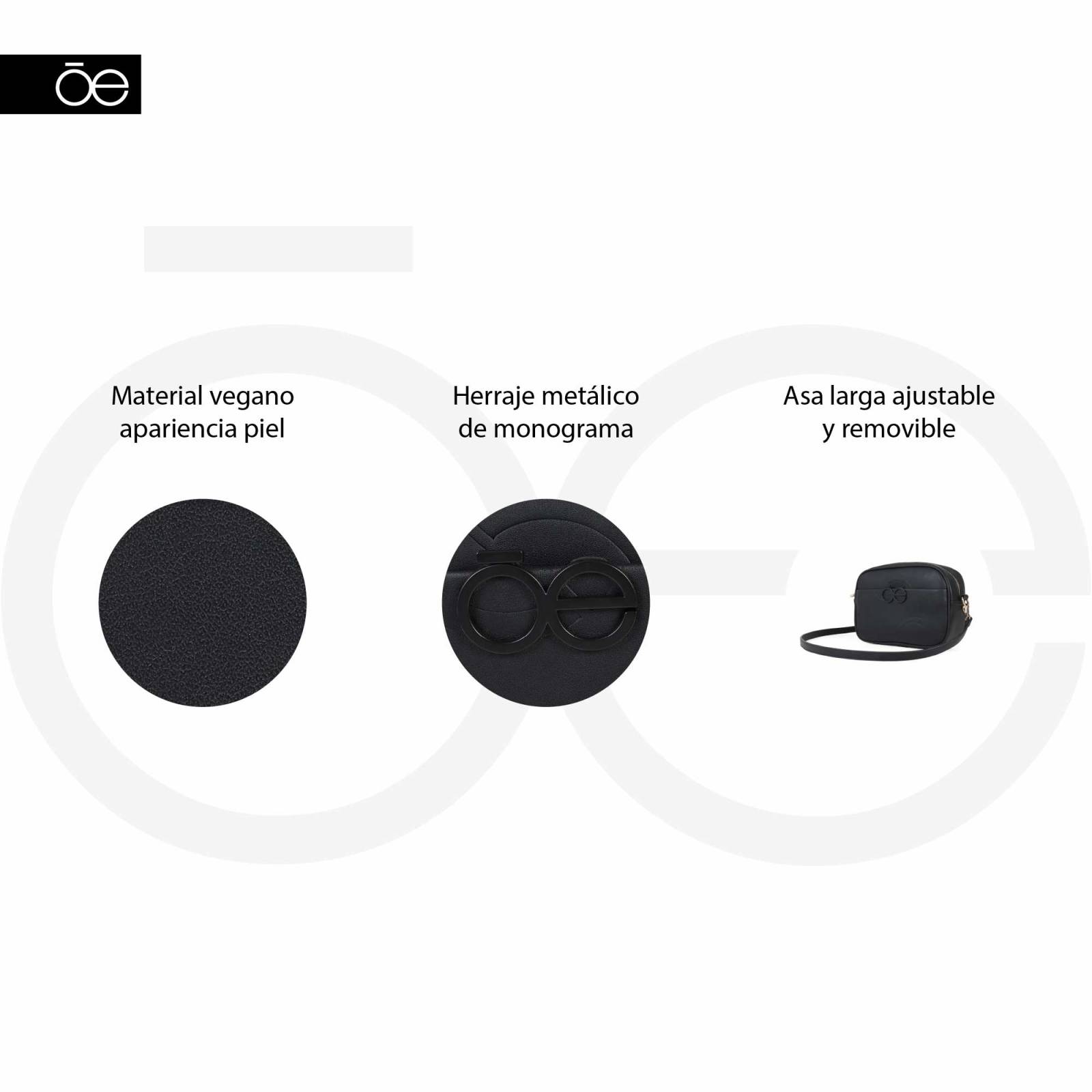 Bolsa Crossbody Cloe Monograma Troquelado Herraje Metalico