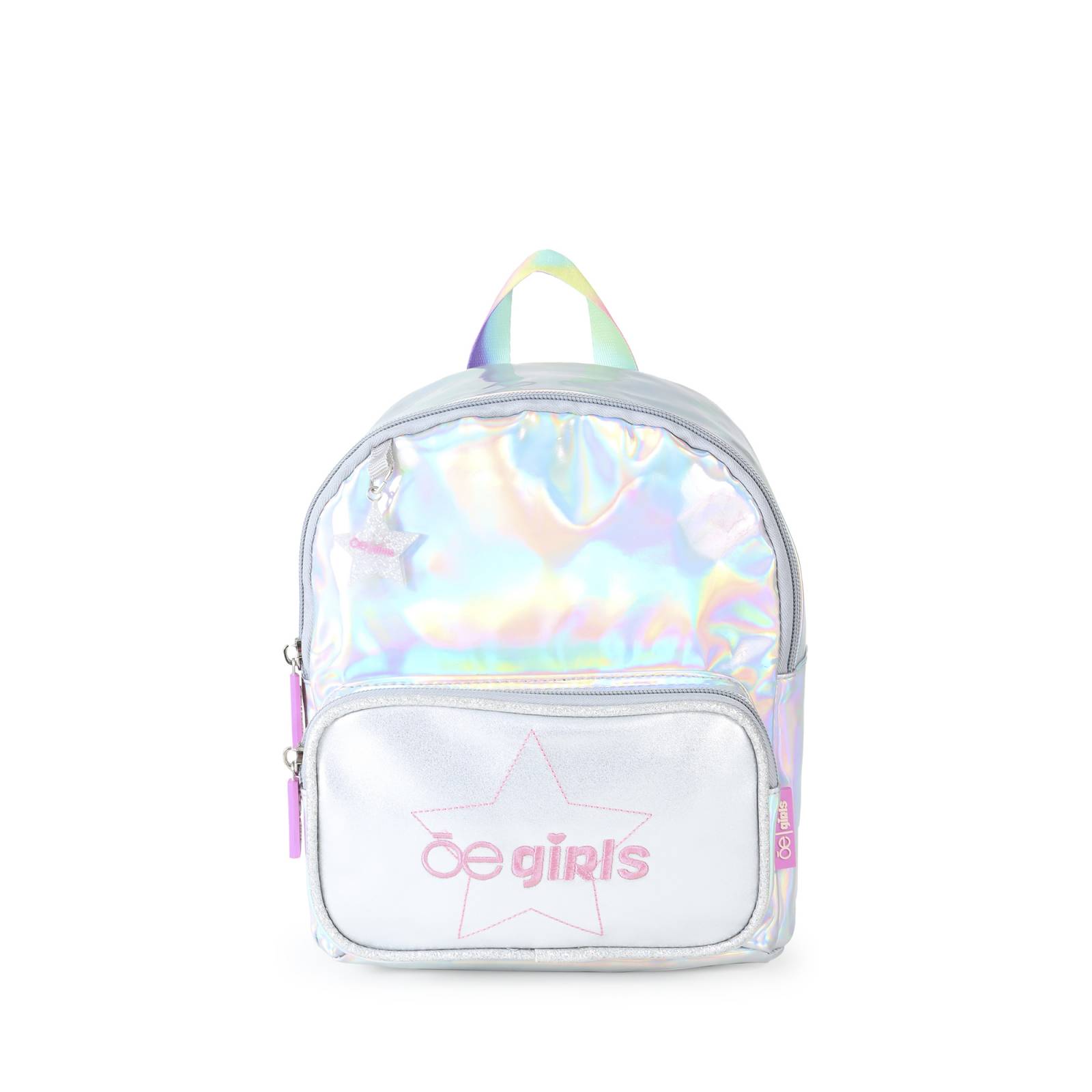 Mochila para Niña Cloe Mediana Holográfica Bordado Estrella