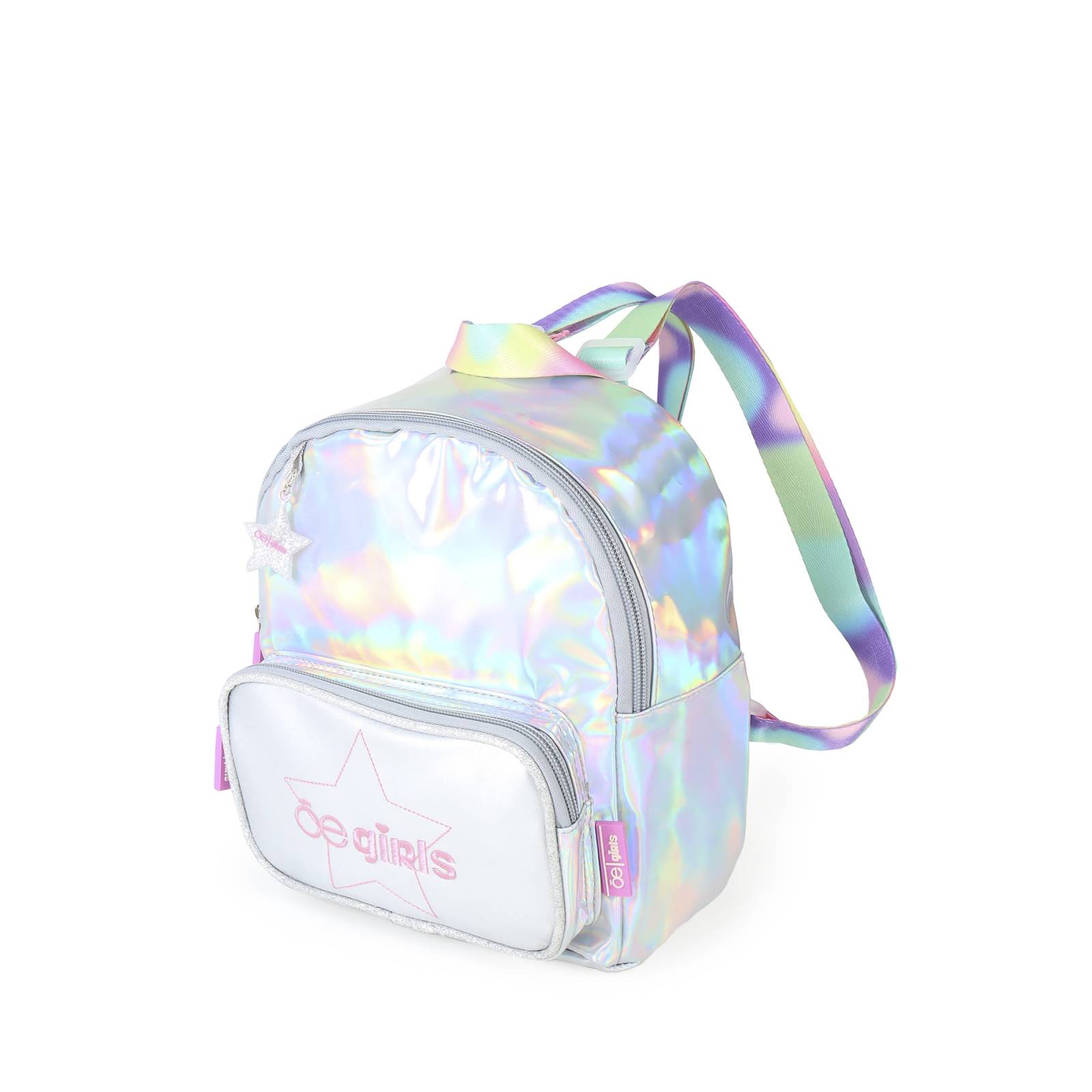 Mochila para Niña Cloe Mediana Holográfica Bordado Estrella