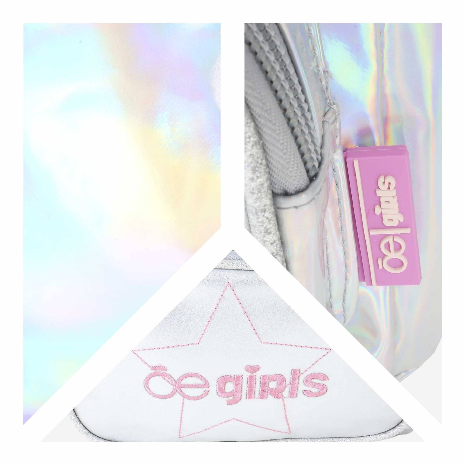 Mochila para Niña Cloe Mediana Holográfica Bordado Estrella
