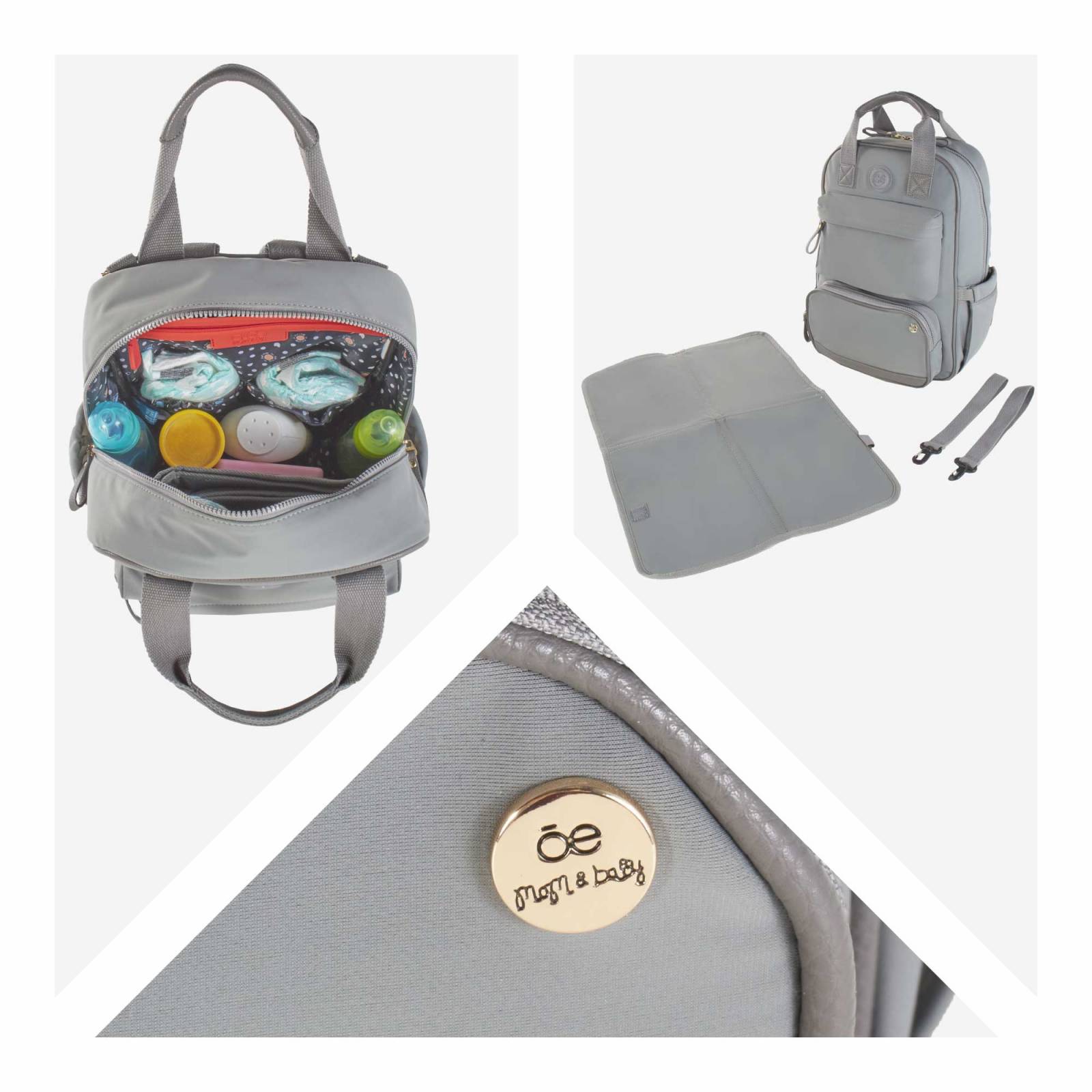 Mochila Pañalera Cloe Para Mujer Nylon con Accesorios