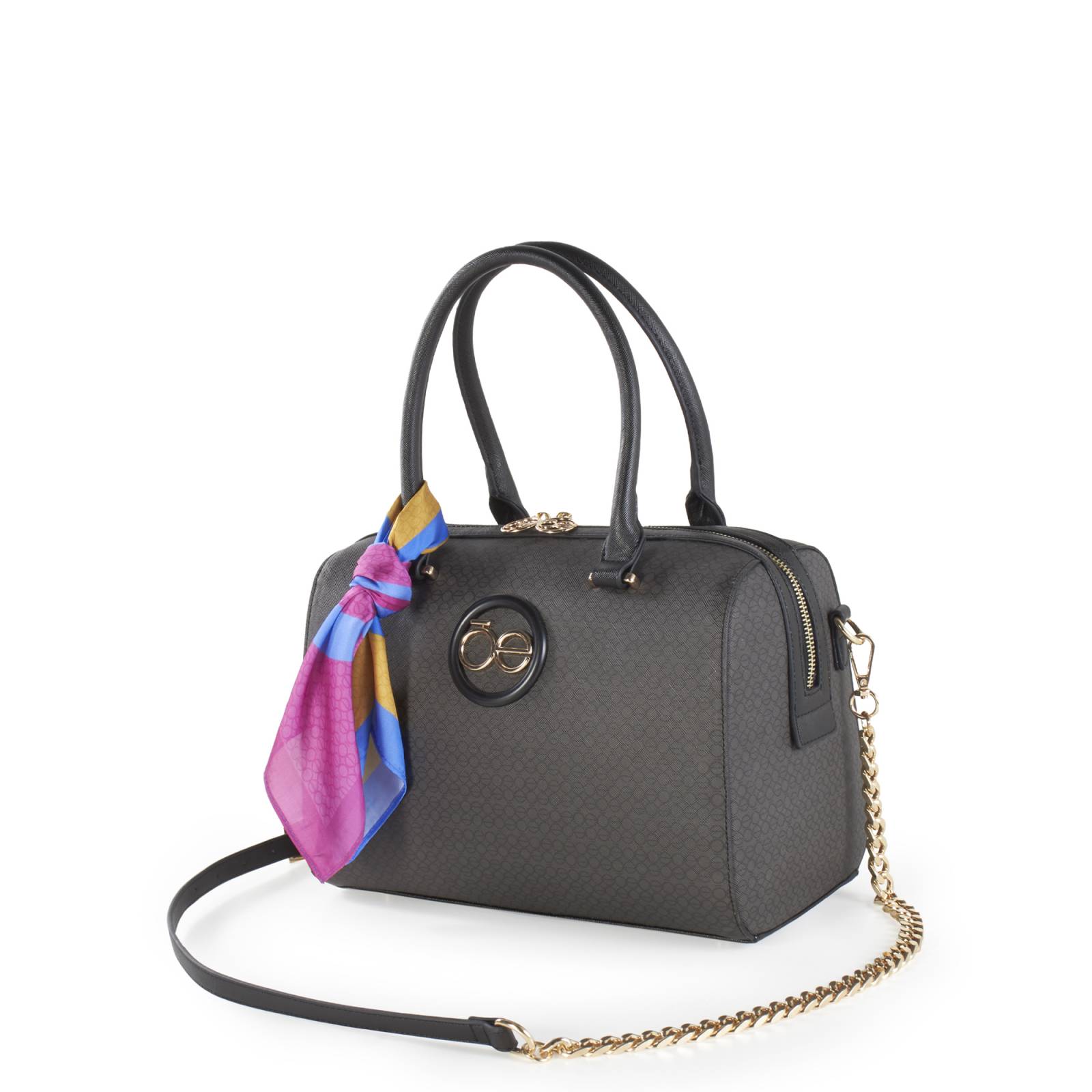 Bolsa Bowling Cloe Para Mujer Monograma Estampado Mascada