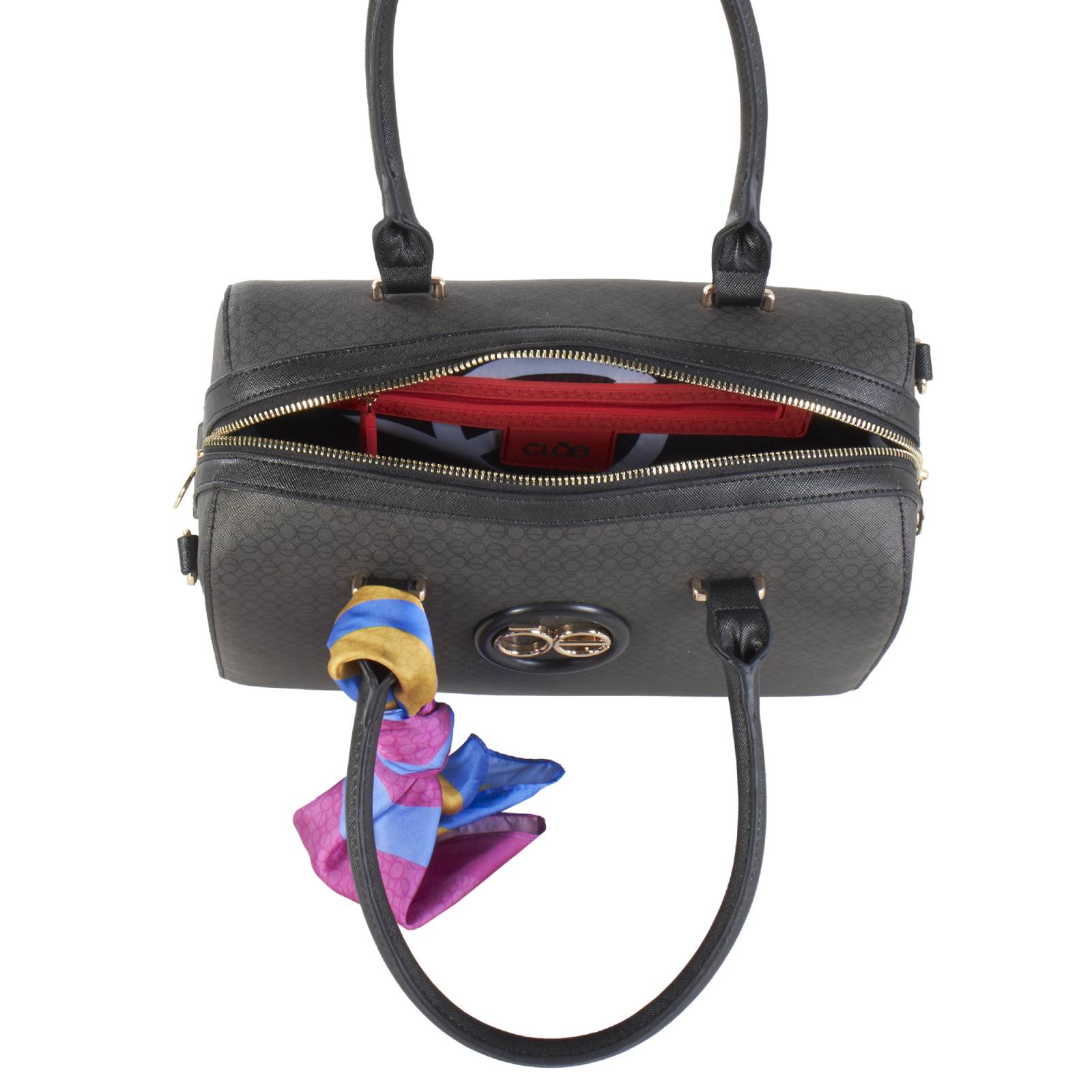 Bolsa Bowling Cloe Para Mujer Monograma Estampado Mascada