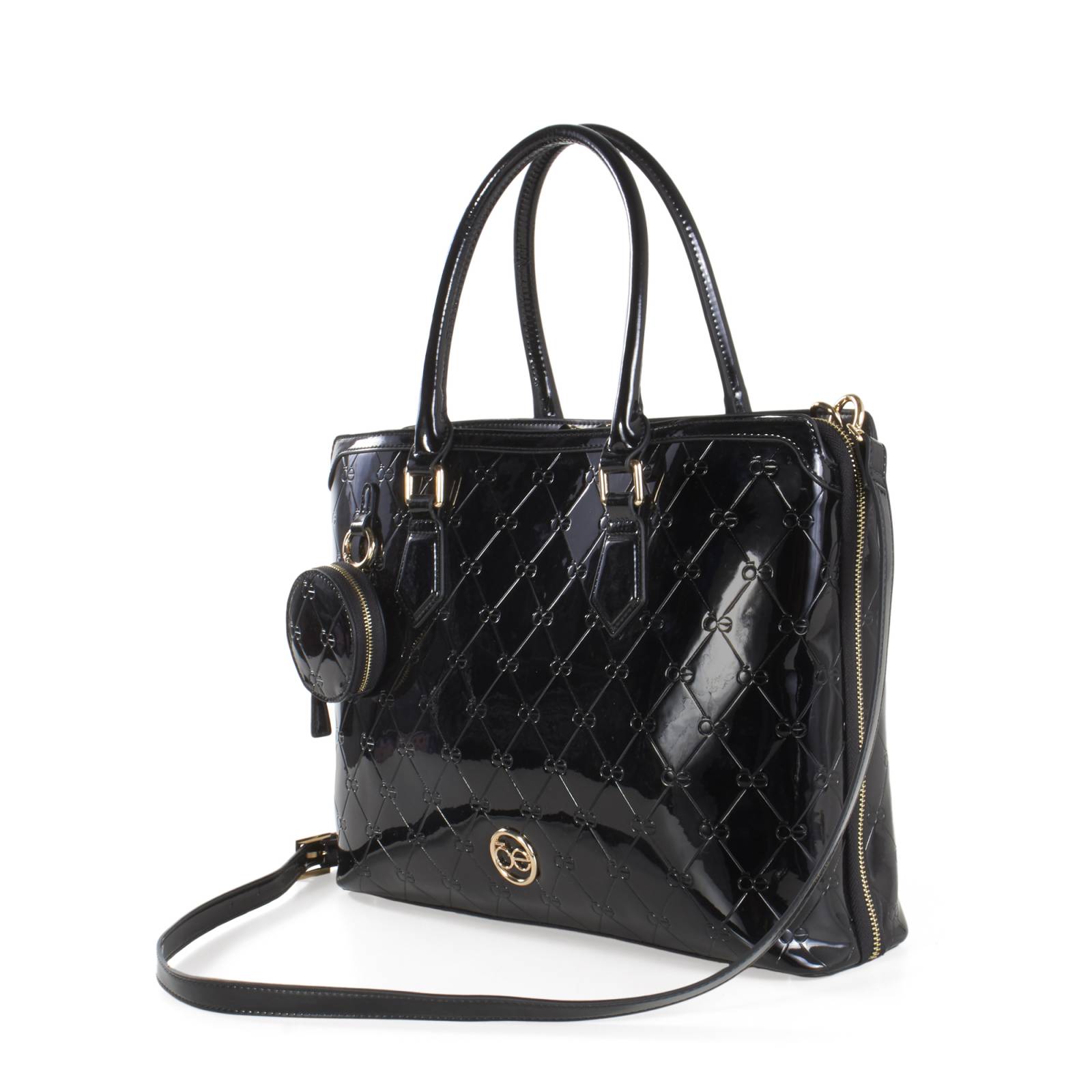 Bolsa Cloe Para Mujer Porta Laptop 15  Charol con Monedero