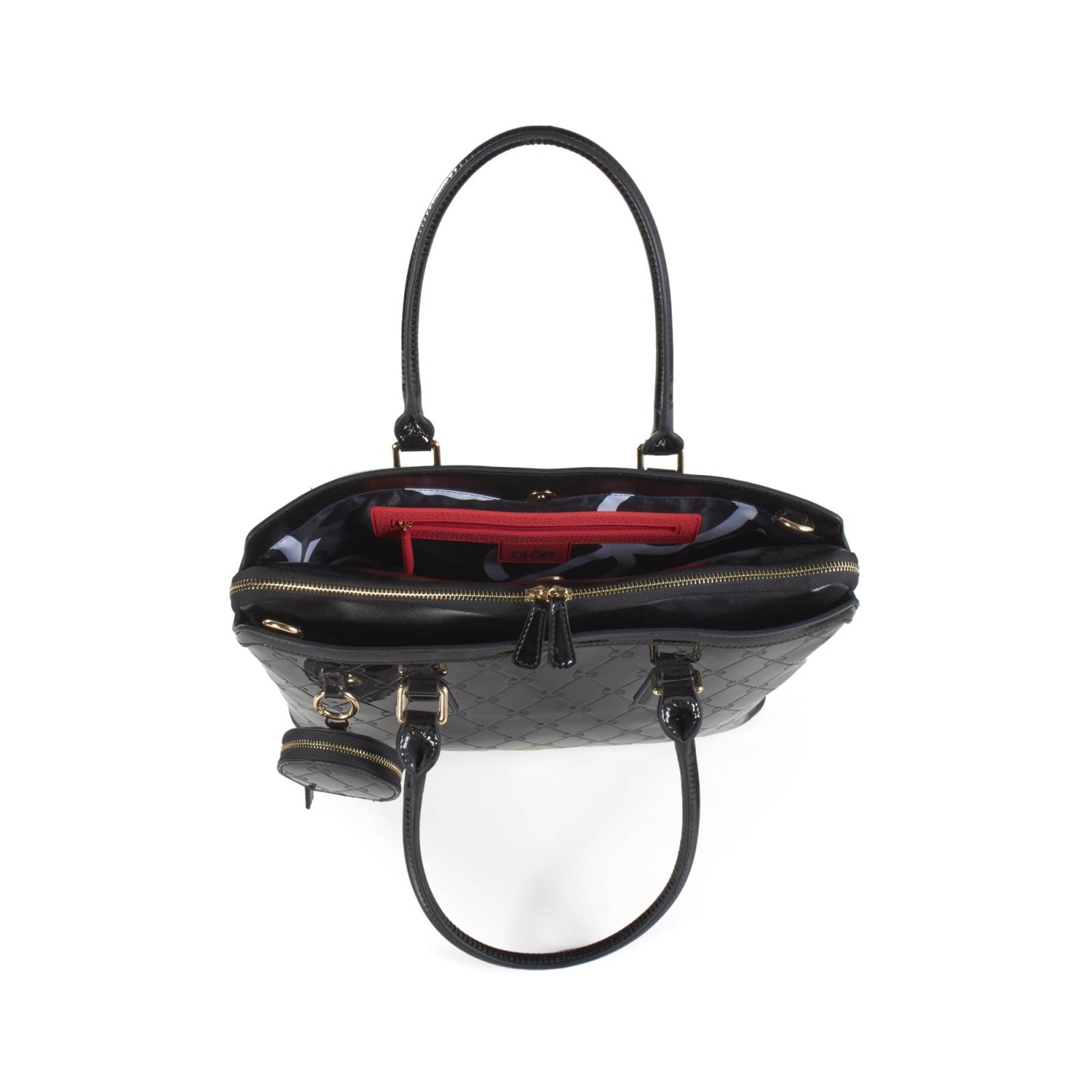 Bolsa Cloe Para Mujer Porta Laptop 15  Charol con Monedero