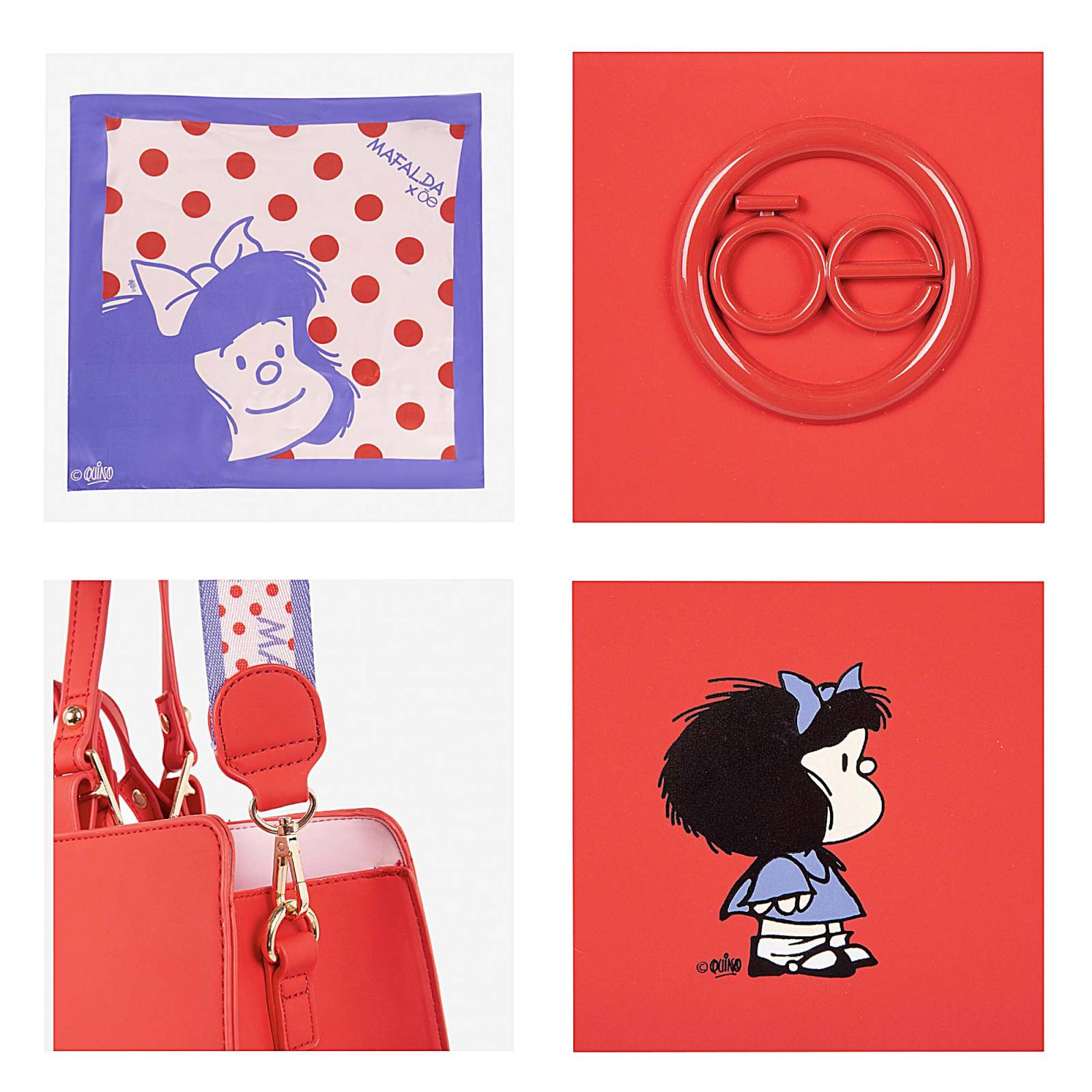 Bolsa Satchel Para Mujer Mafalda x Oe con Mascada