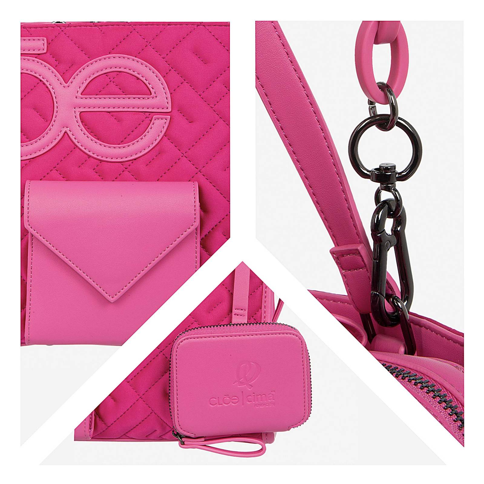 Bolsa Satchel Cloe Para Mujer Textil Cimab x Oe Con Asa