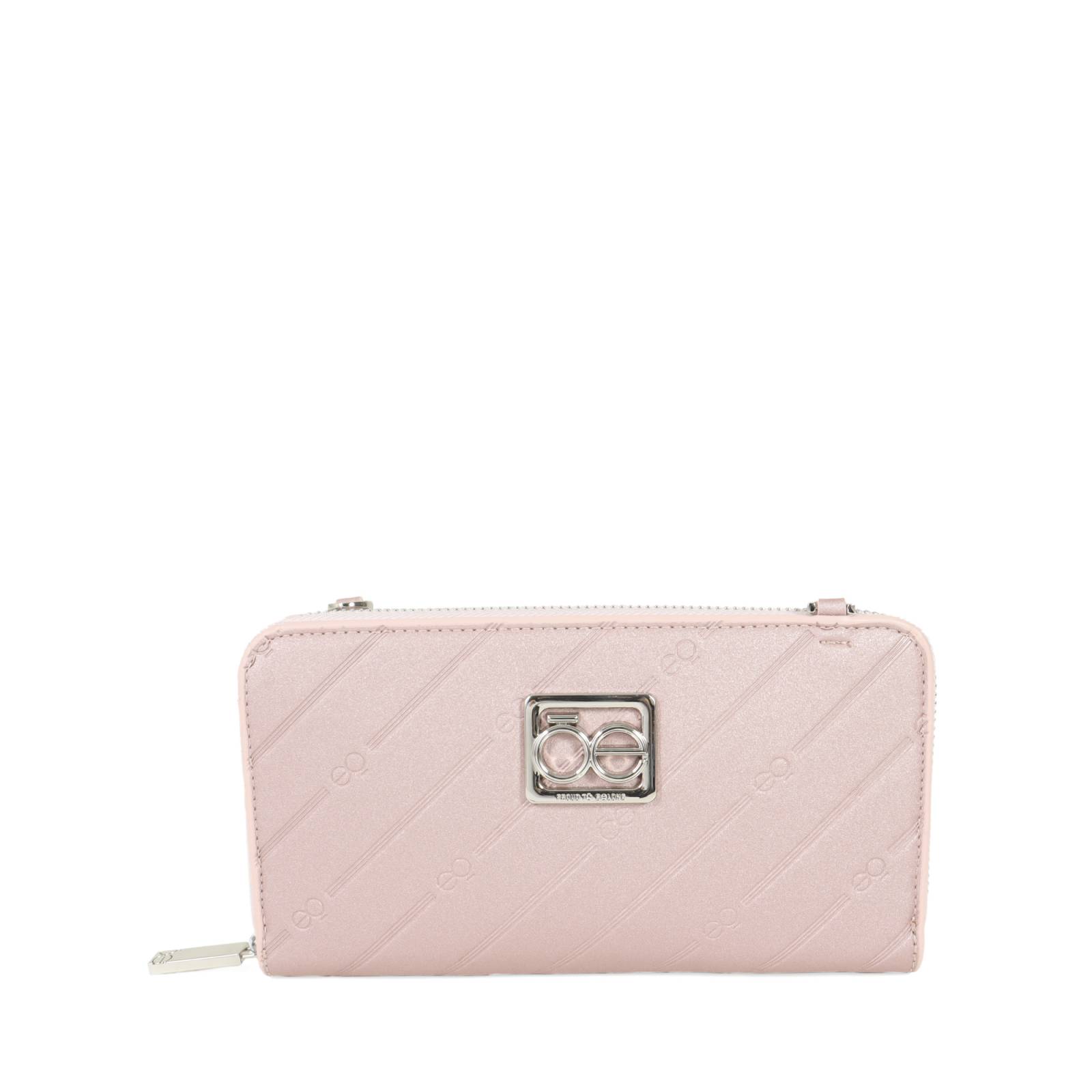 Cartera Cloe Grande 2 en 1 Cierre Sencillo color Rosa