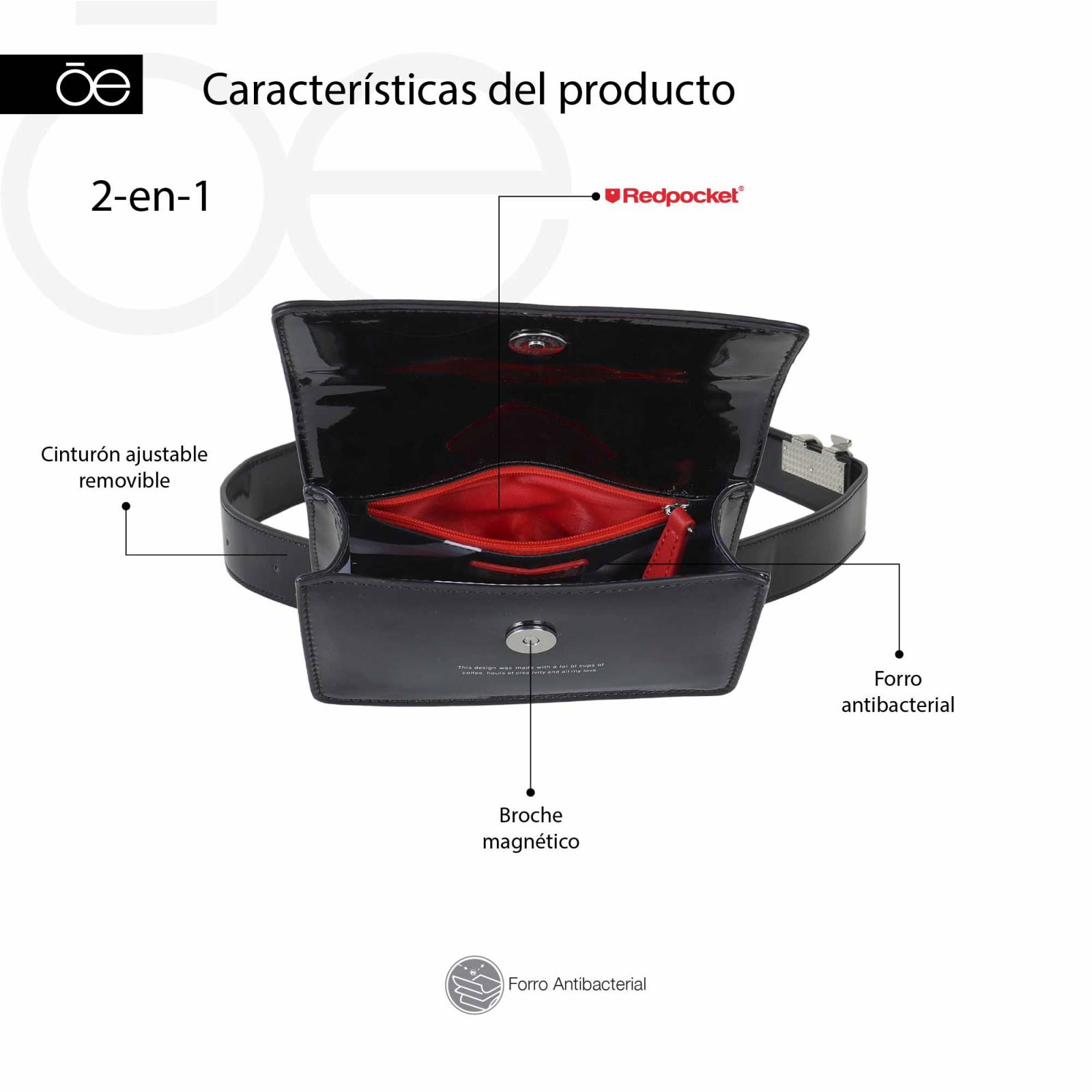 Cangurera Cloe 2 en 1 Charol color Magenta