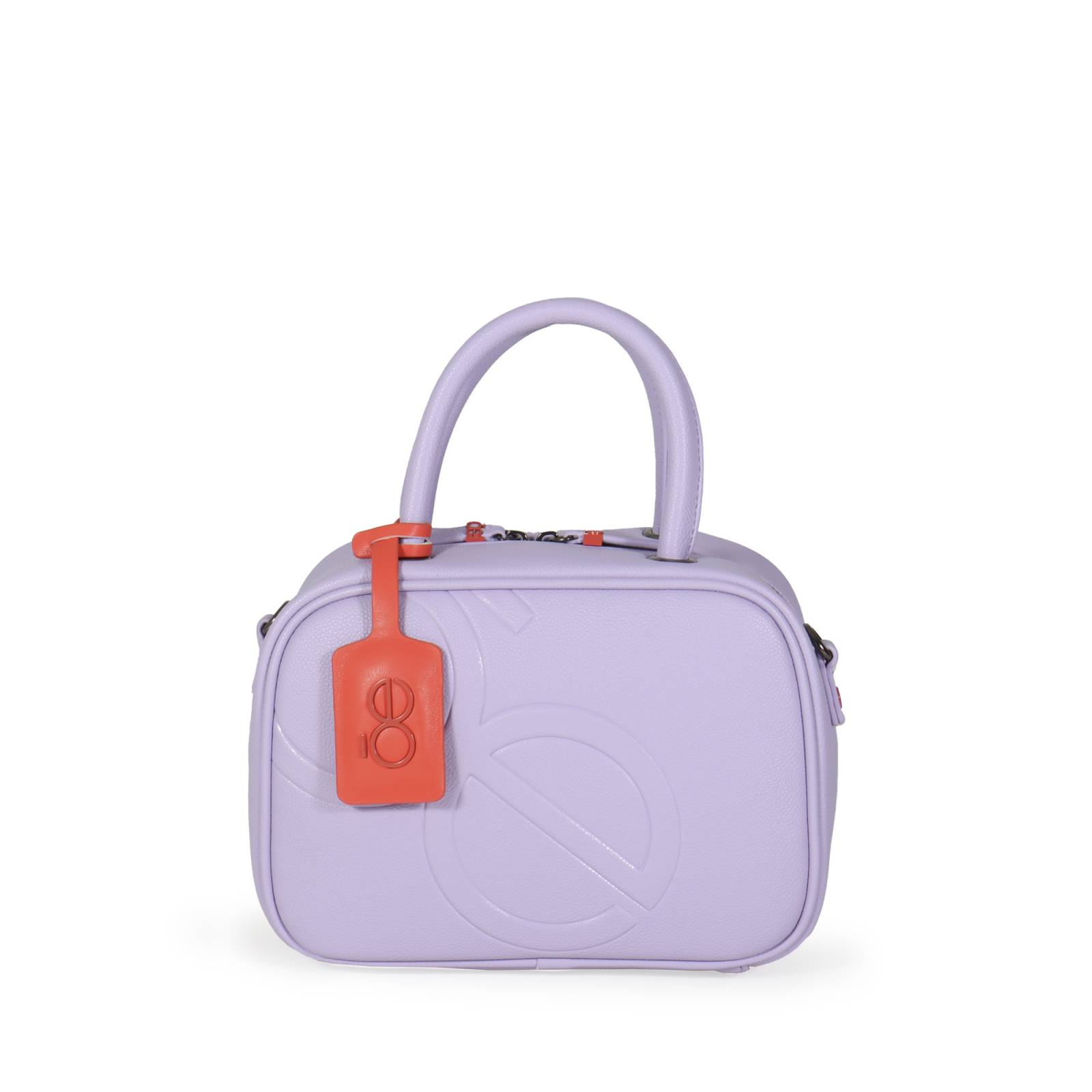 Bolsa Satchel Mini Charm al Contraste color Lila