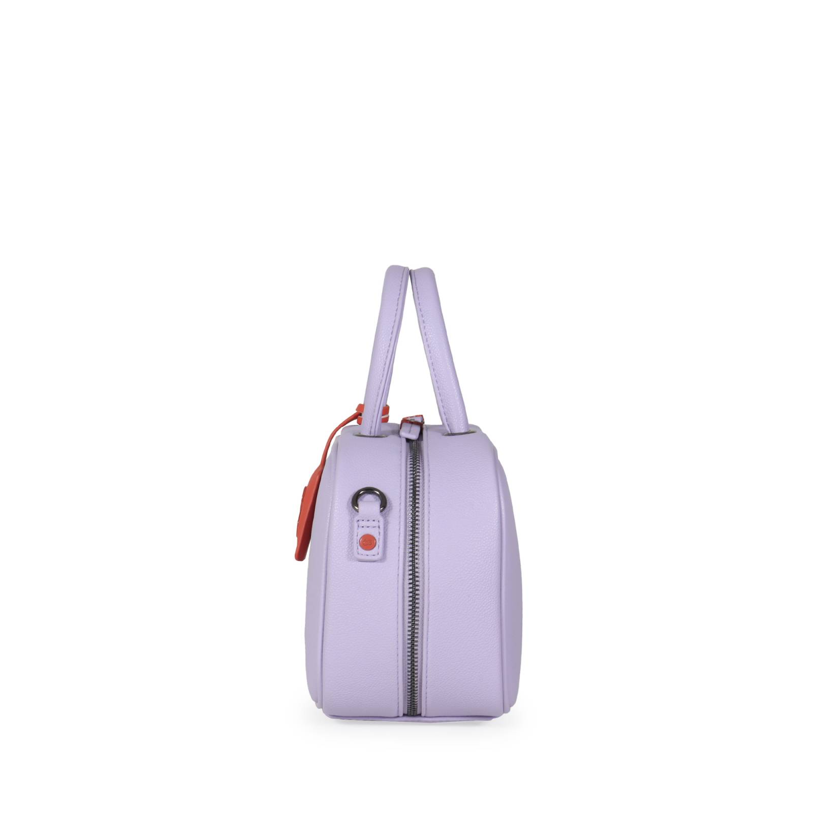 Bolsa Satchel Mini Charm al Contraste color Lila