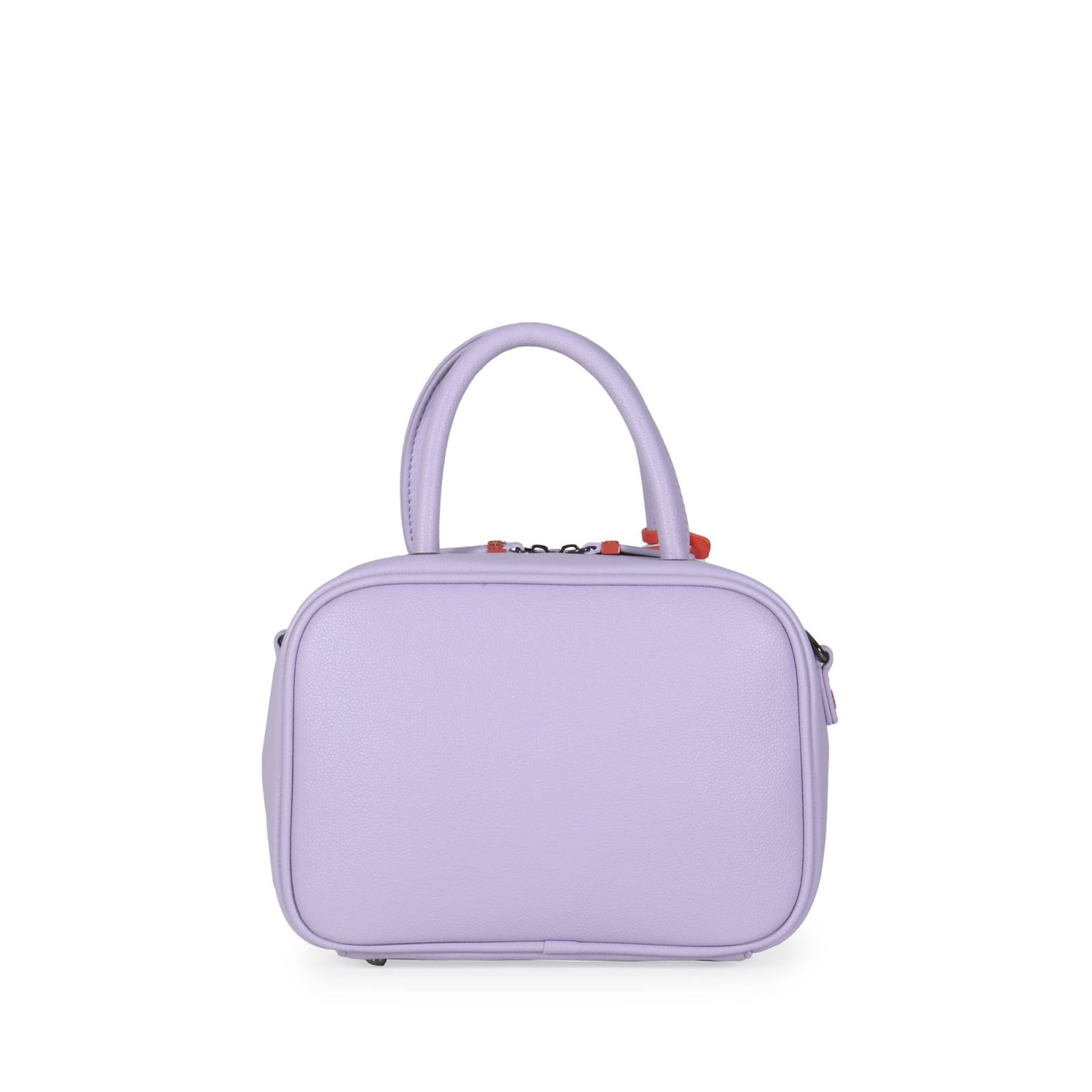 Bolsa Satchel Mini Charm al Contraste color Lila