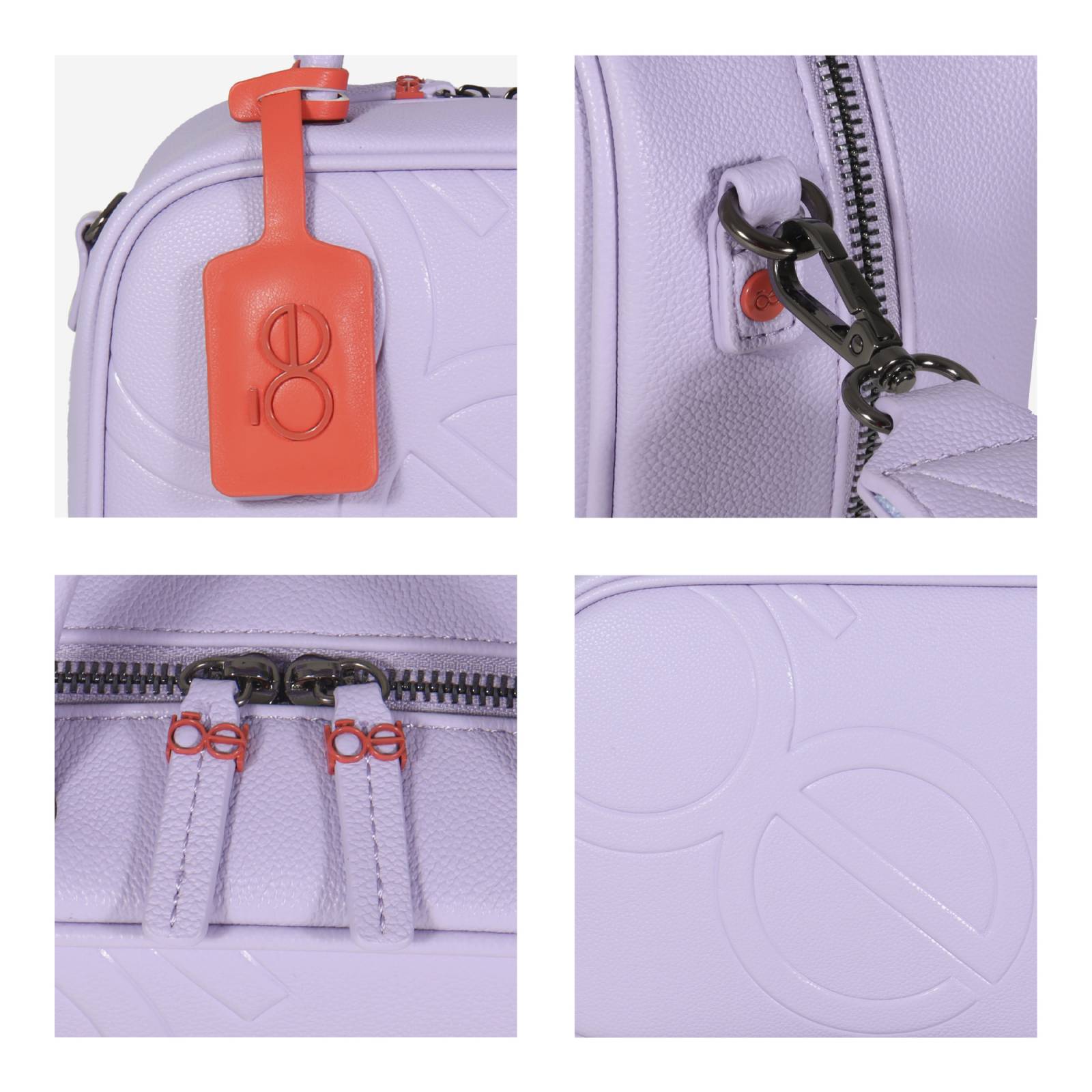 Bolsa Satchel Mini Charm al Contraste color Lila