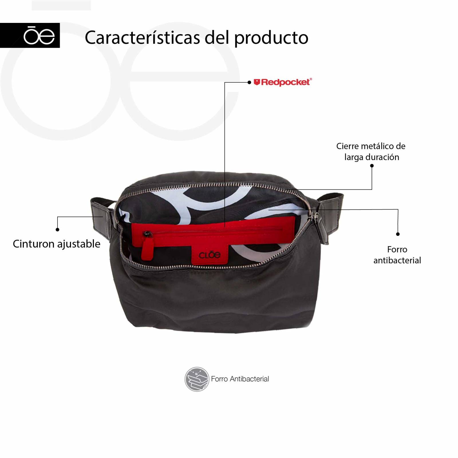 Cangurera para Mujer Cloe Acolchada con Mograma