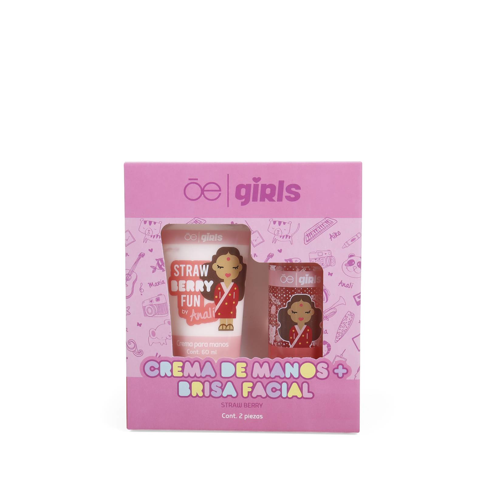 Set Cloe Girls Brisa Facial y Crema de Manos Analí Aroma Fresa 60 Ml