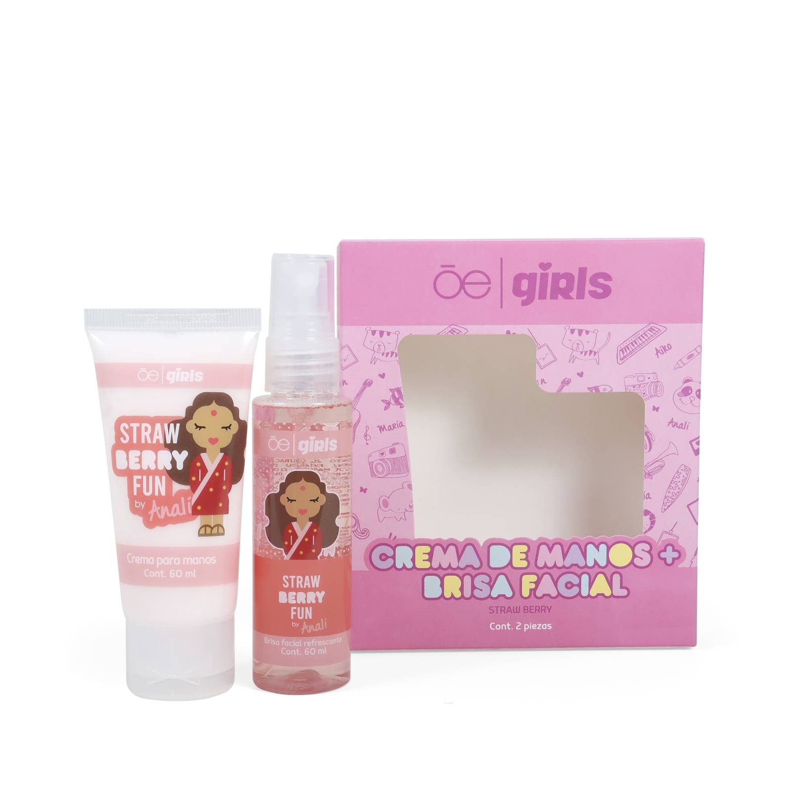 Set Cloe Girls Brisa Facial y Crema de Manos Analí Aroma Fresa 60 Ml