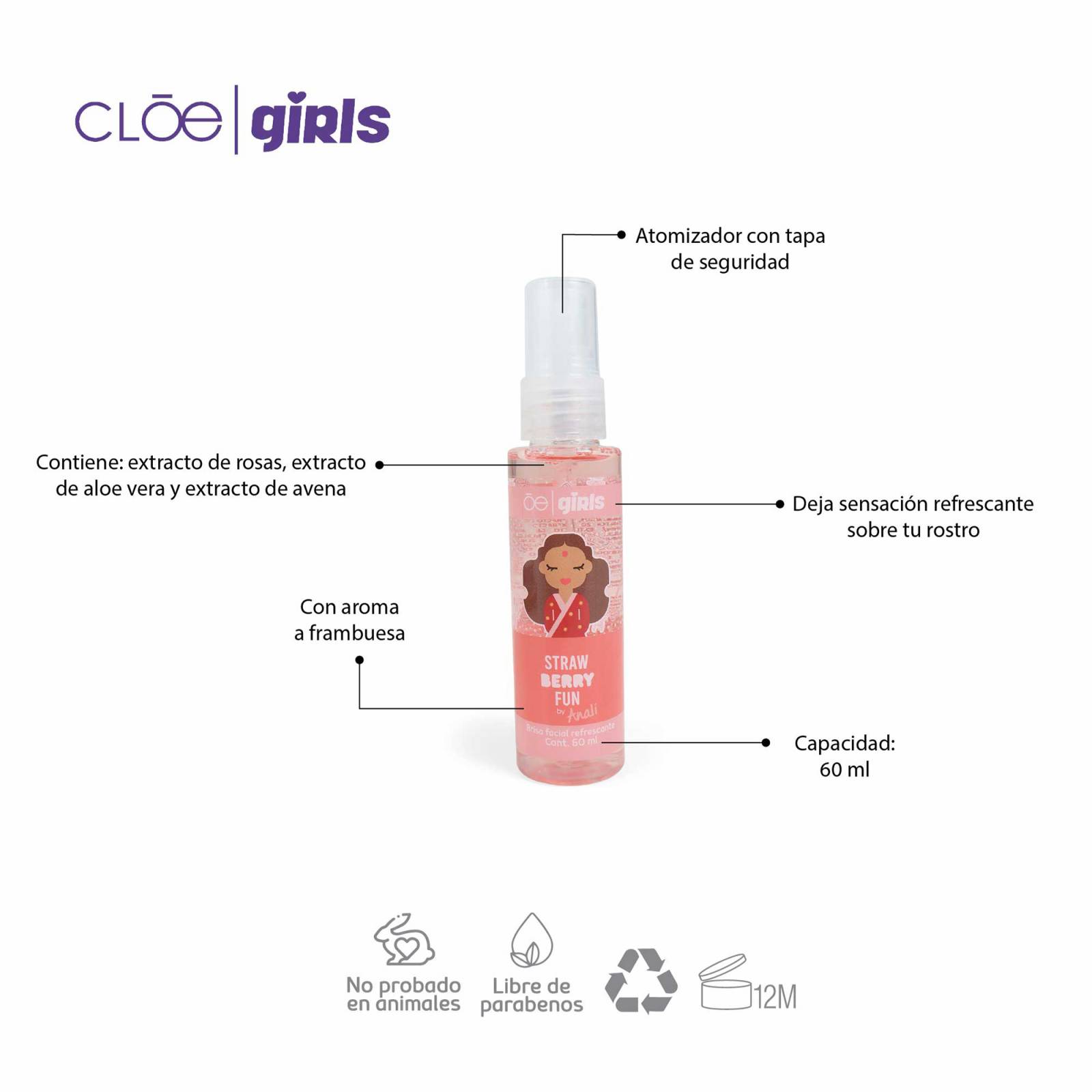 Set Cloe Girls Brisa Facial y Crema de Manos Analí Aroma Fresa 60 Ml