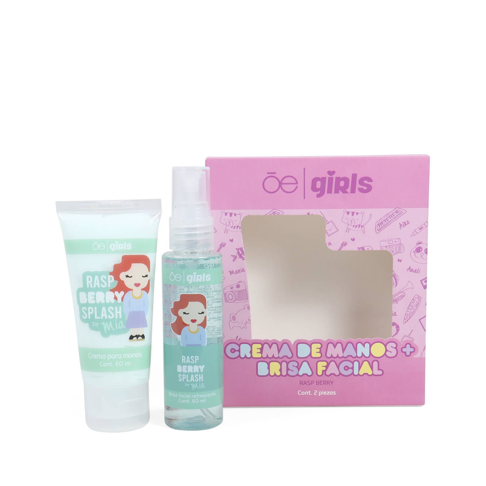 Set Cloe Girls Brisa Facial y Crema de Manos Mía Aroma Frambuesa 60 Ml