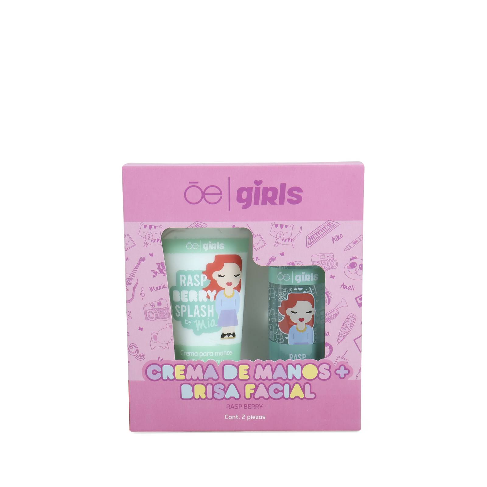 Set Cloe Girls Brisa Facial y Crema de Manos Mía Aroma Frambuesa 60 Ml