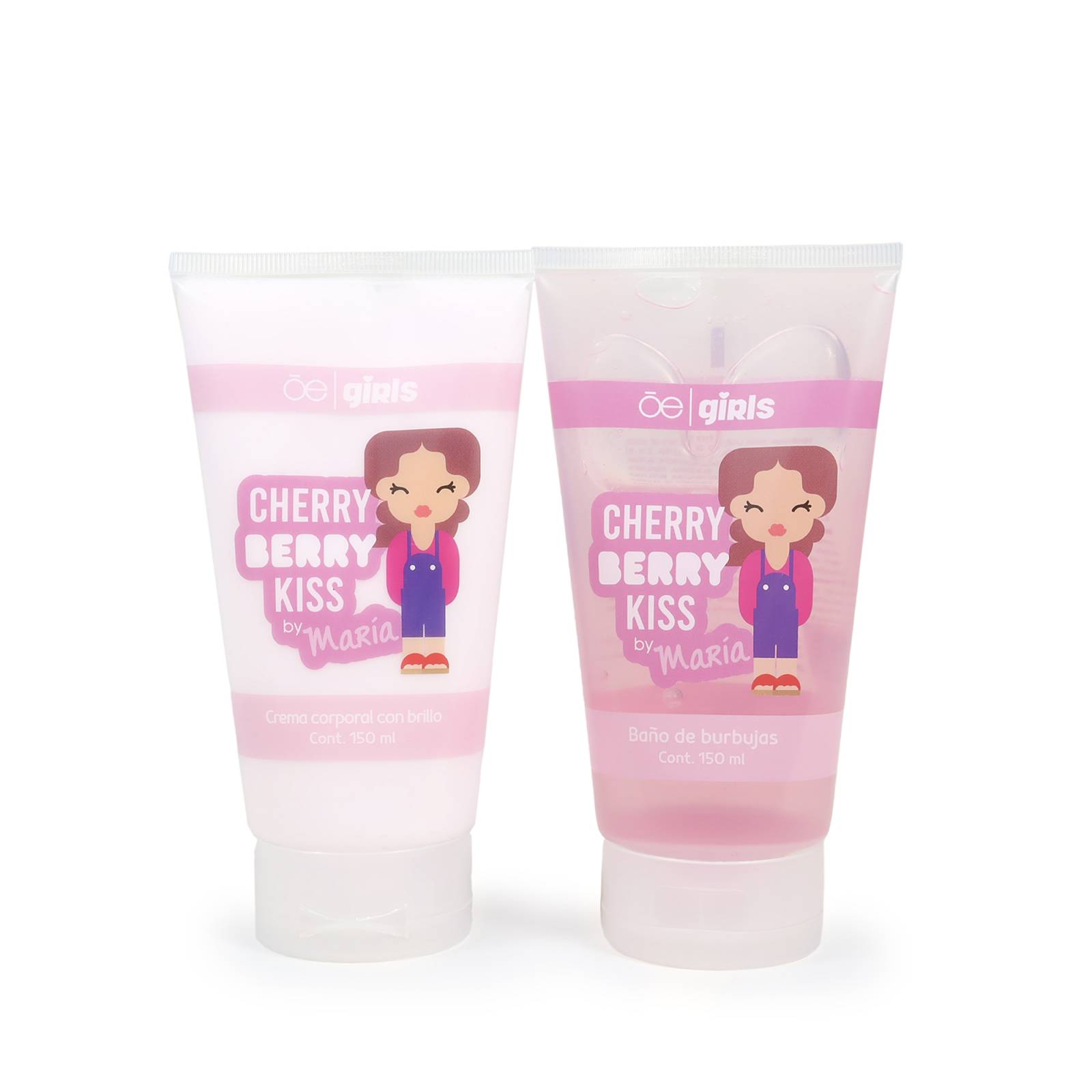 Set Cloe Girls Burbujas de Baño y Crema Corporal María Aroma Cereza 150 Ml