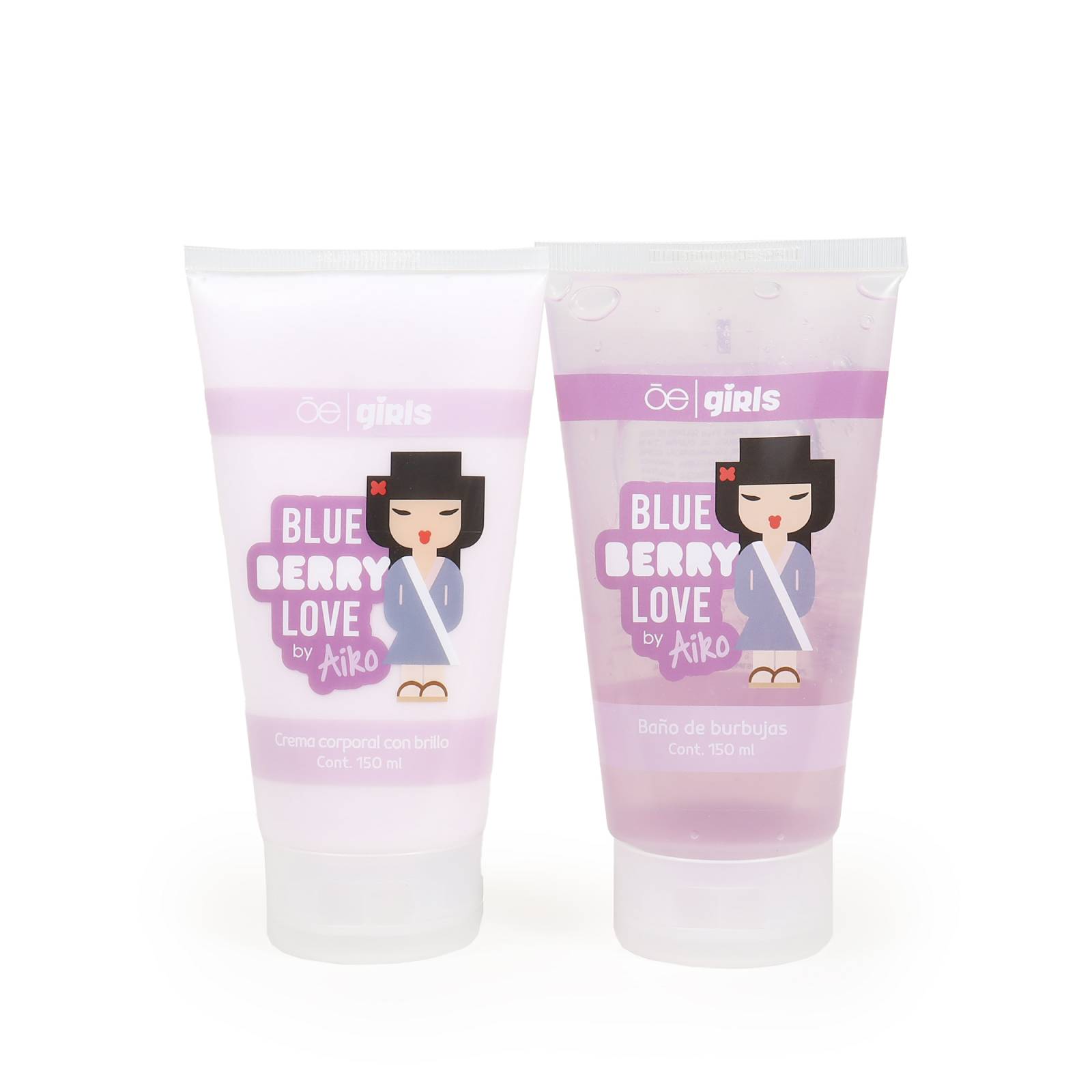 Set Cloe Girls Burbujas de Baño y Crema Corporal Aiko Aroma Moras 150 Ml
