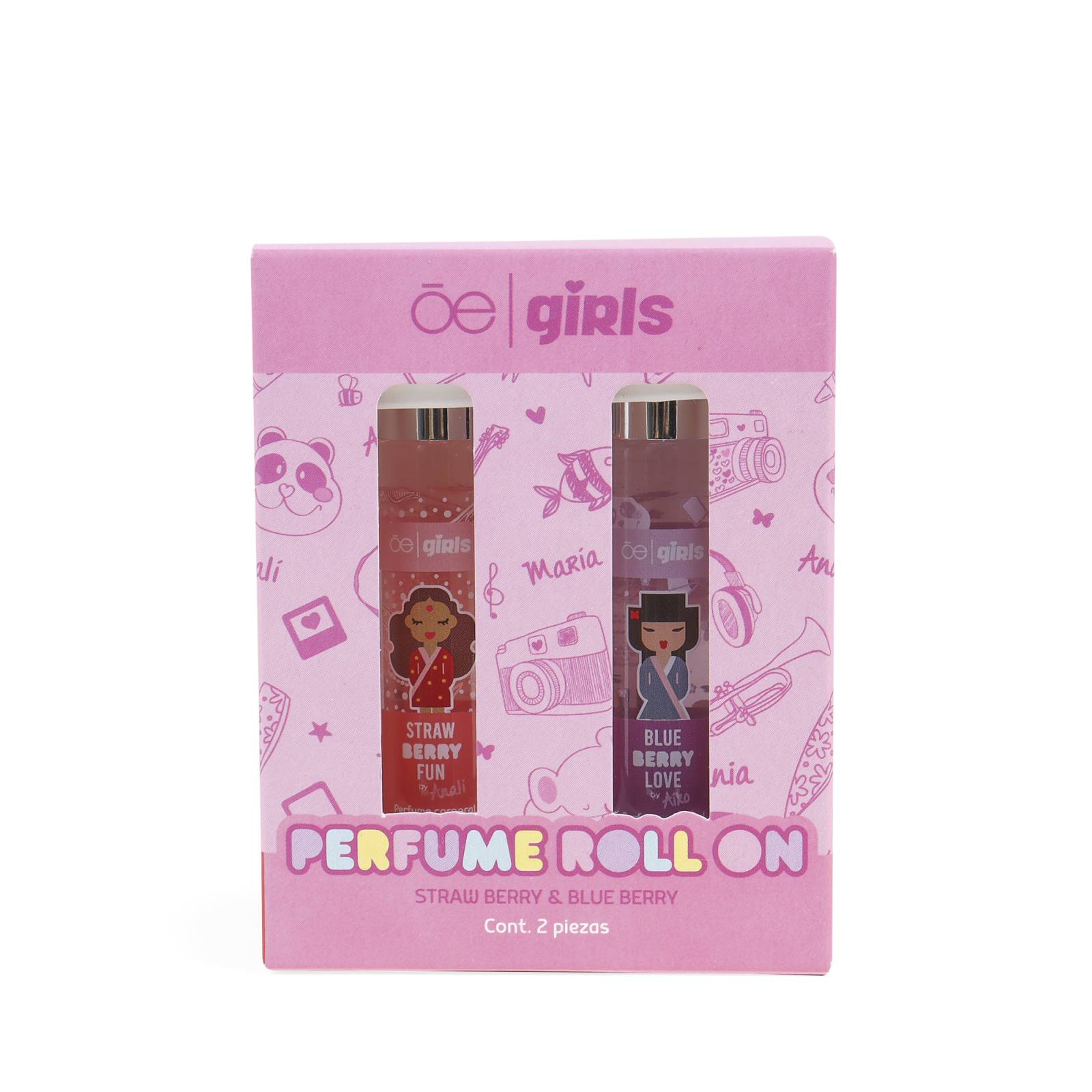 Set Cloe Girls Perfume Roll On Aroma Fresa Moras 10 Ml