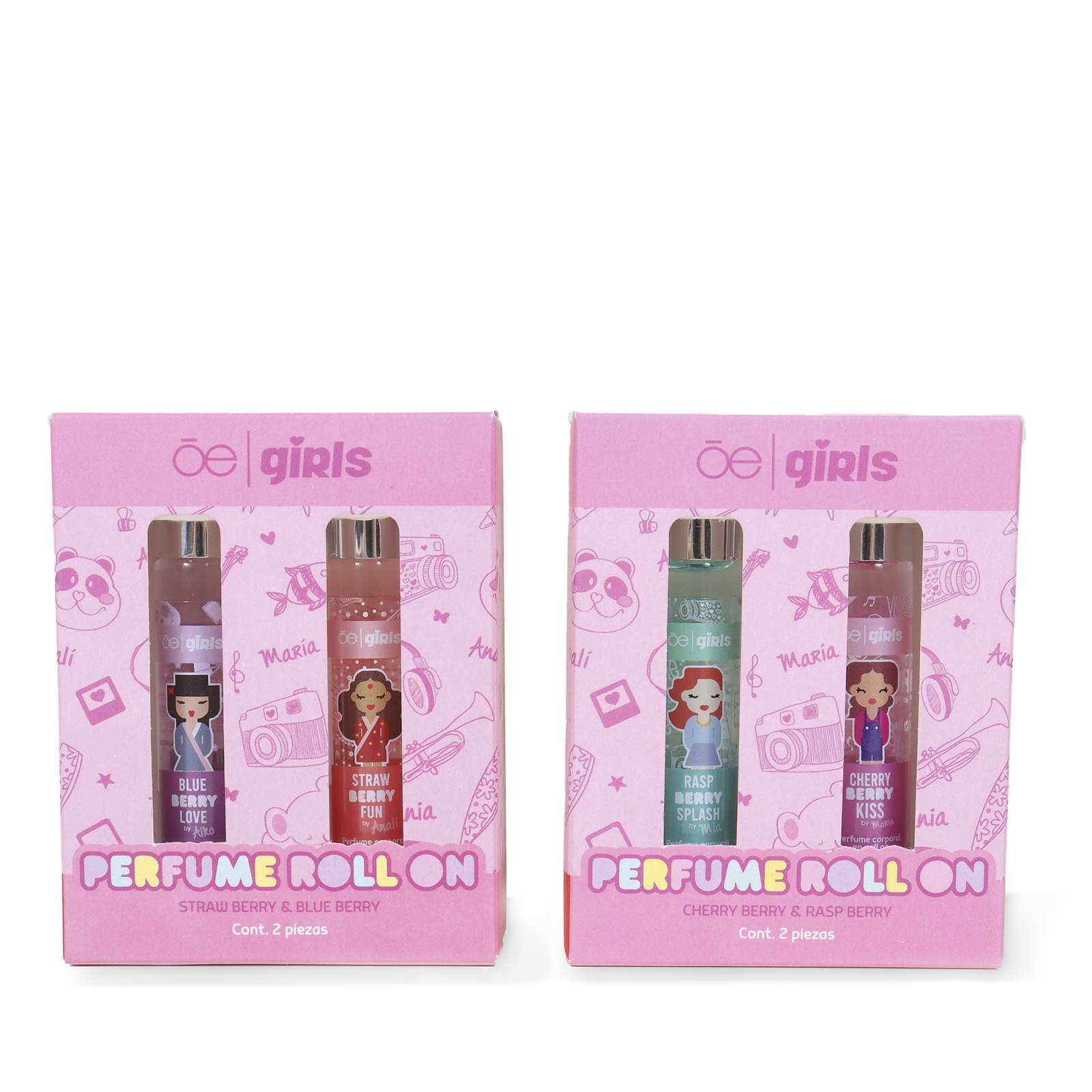 Set Cloe Girls Perfume Roll On Aroma Fresa Moras 10 Ml