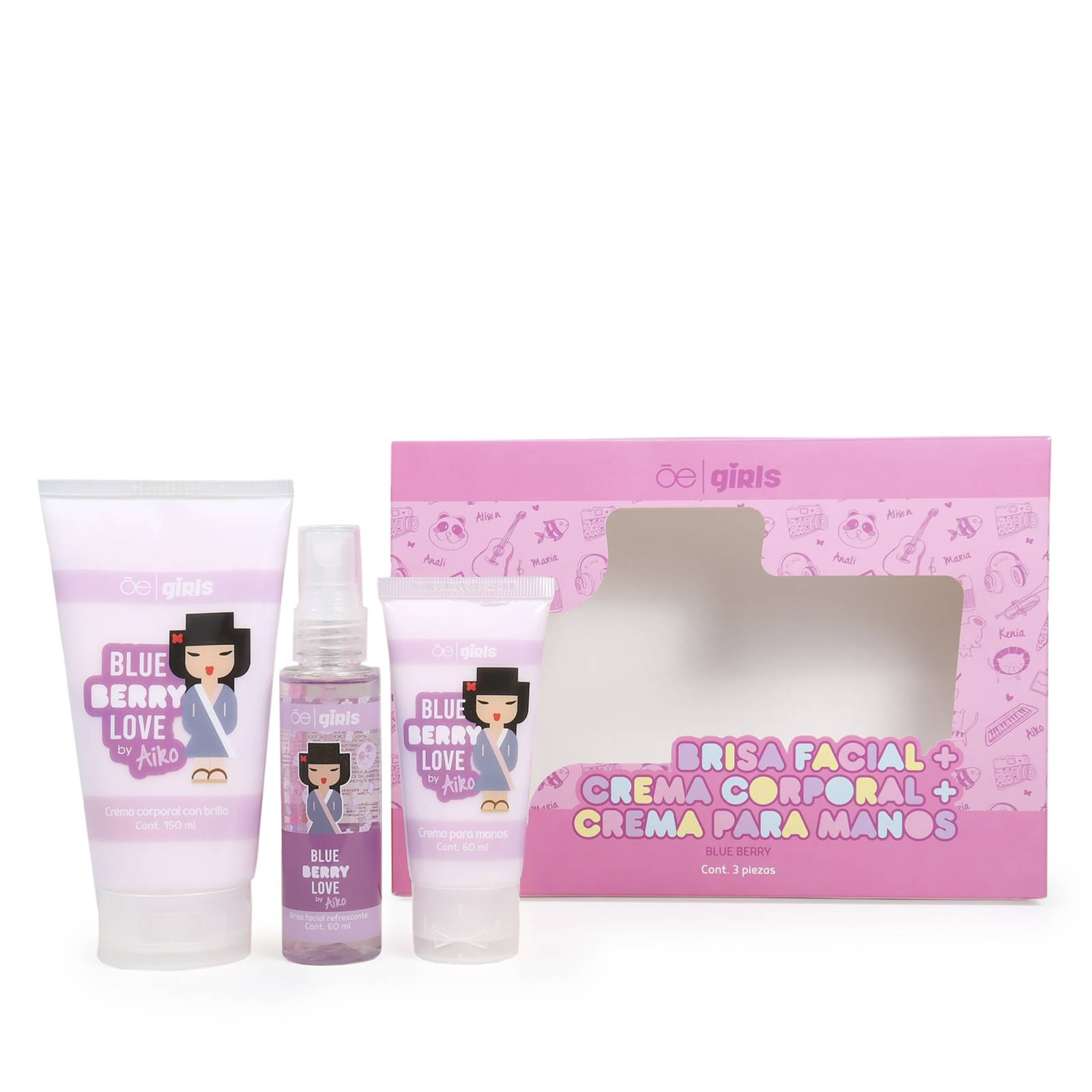 Set Cloe Girls de cuidado personal 3 en 1 Aiko Aroma Moras