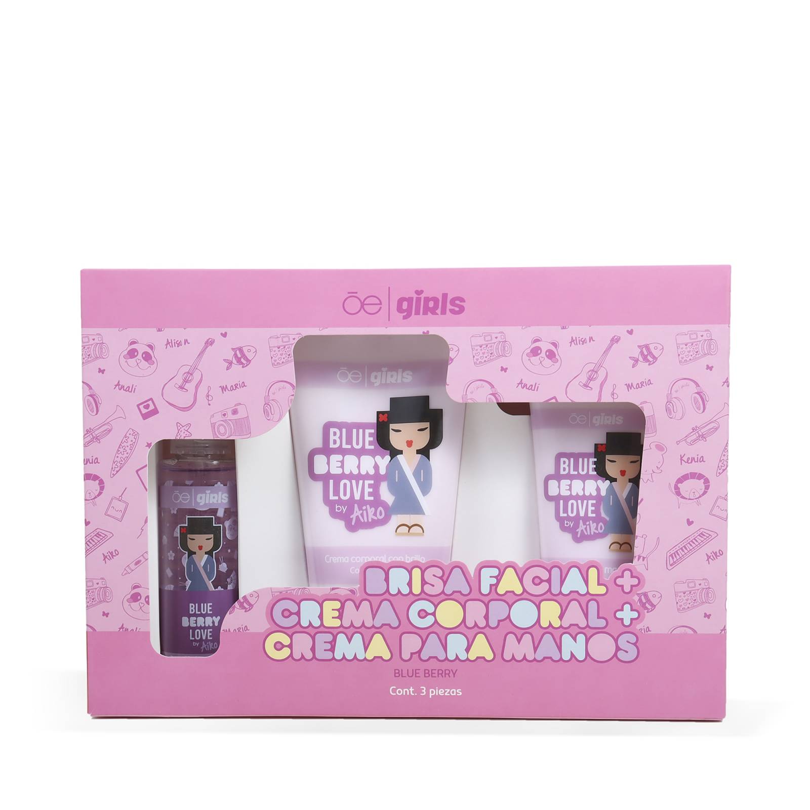 Set Cloe Girls de cuidado personal 3 en 1 Aiko Aroma Moras
