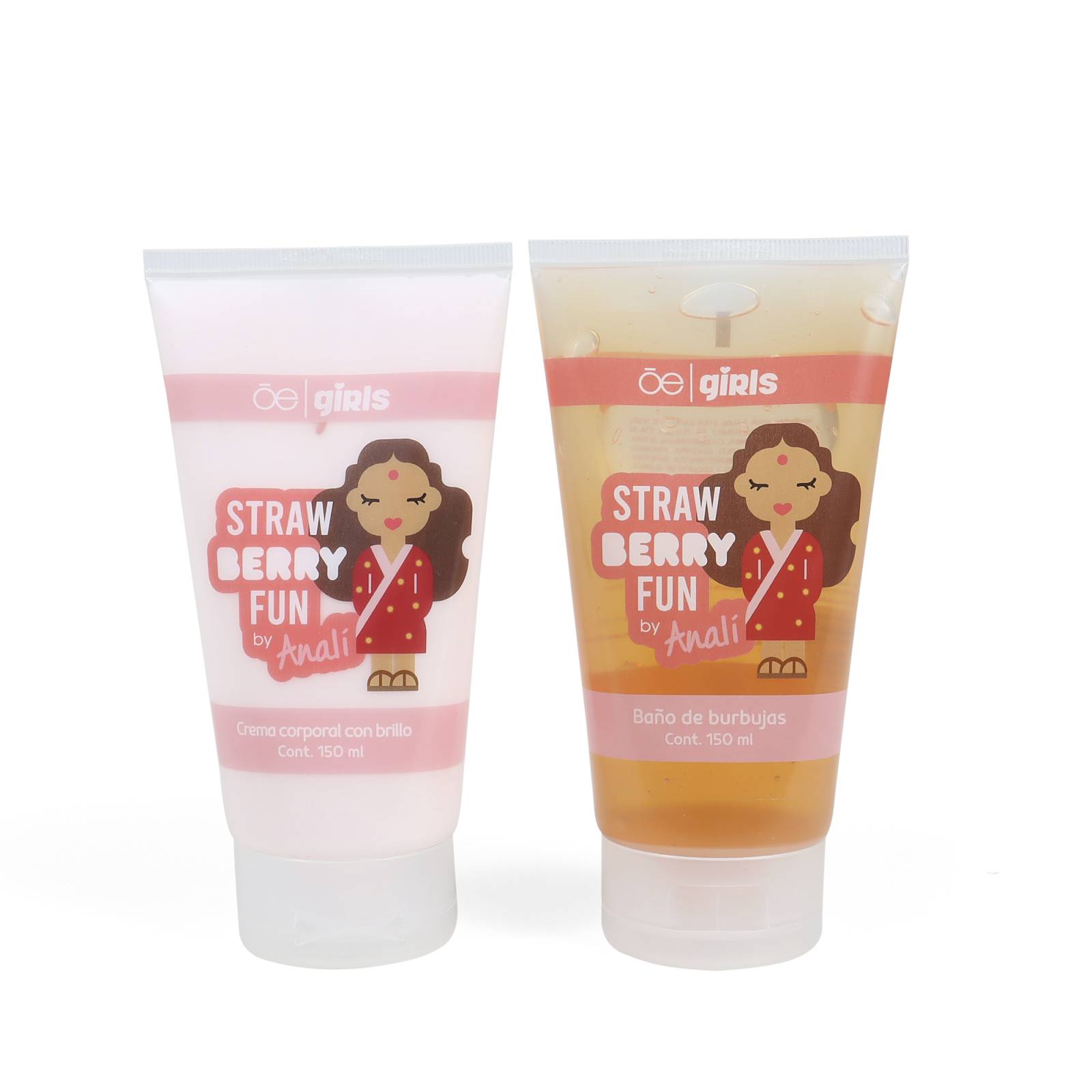 Set Cloe Girls Burbujas de Baño y Crema Corporal Analí Aroma Fresa 150 Ml