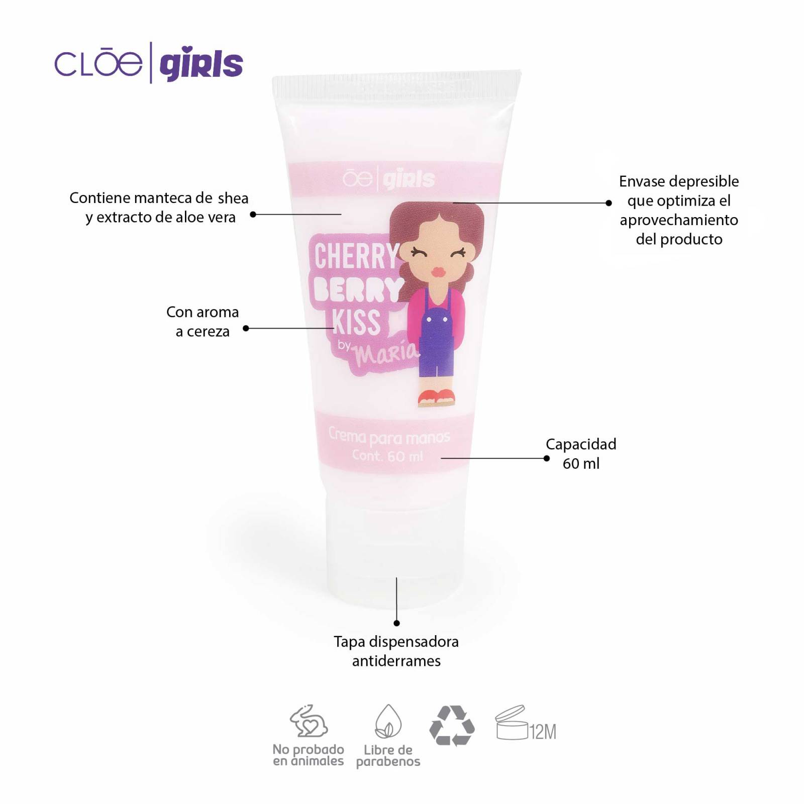 Set Cloe Girls de cuidado personal 3 en 1 María Aroma Cereza